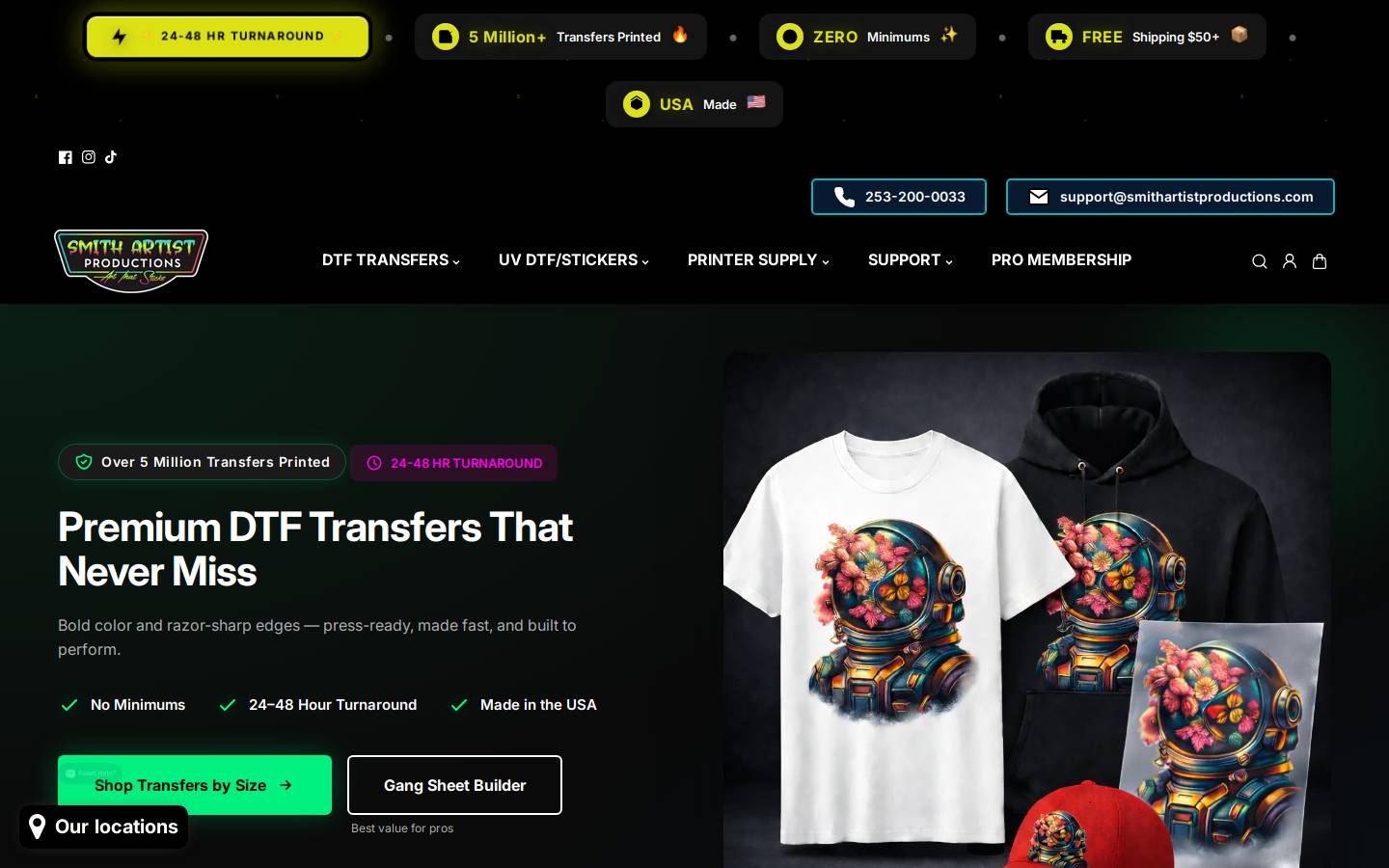 smithartistproductions.com homepage screenshot
