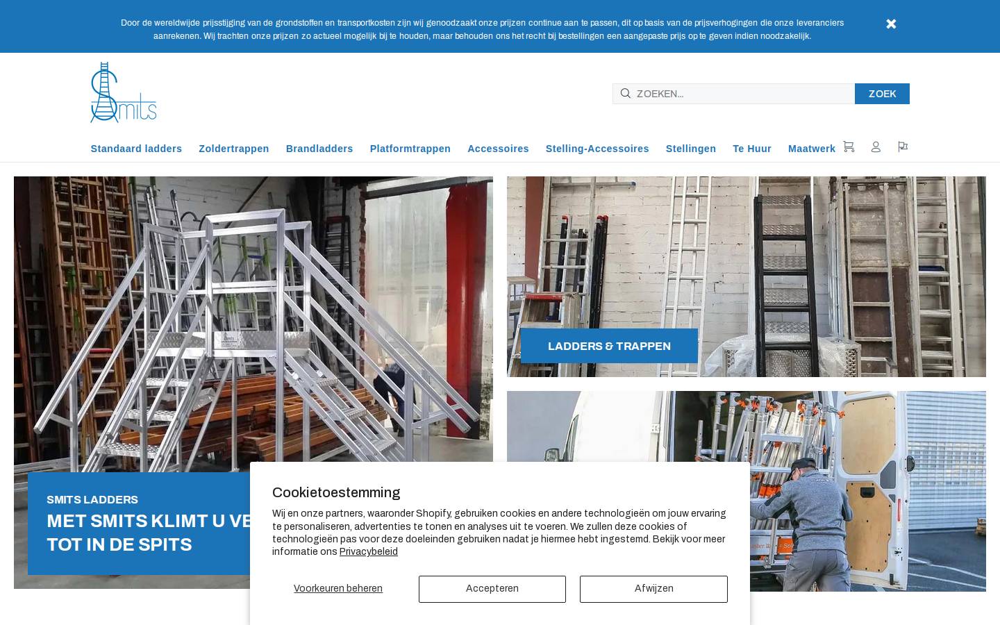 smitsladders.be homepage screenshot