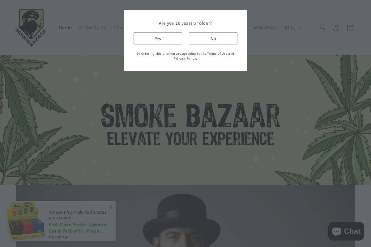SmokeBazaar homepage screenshot