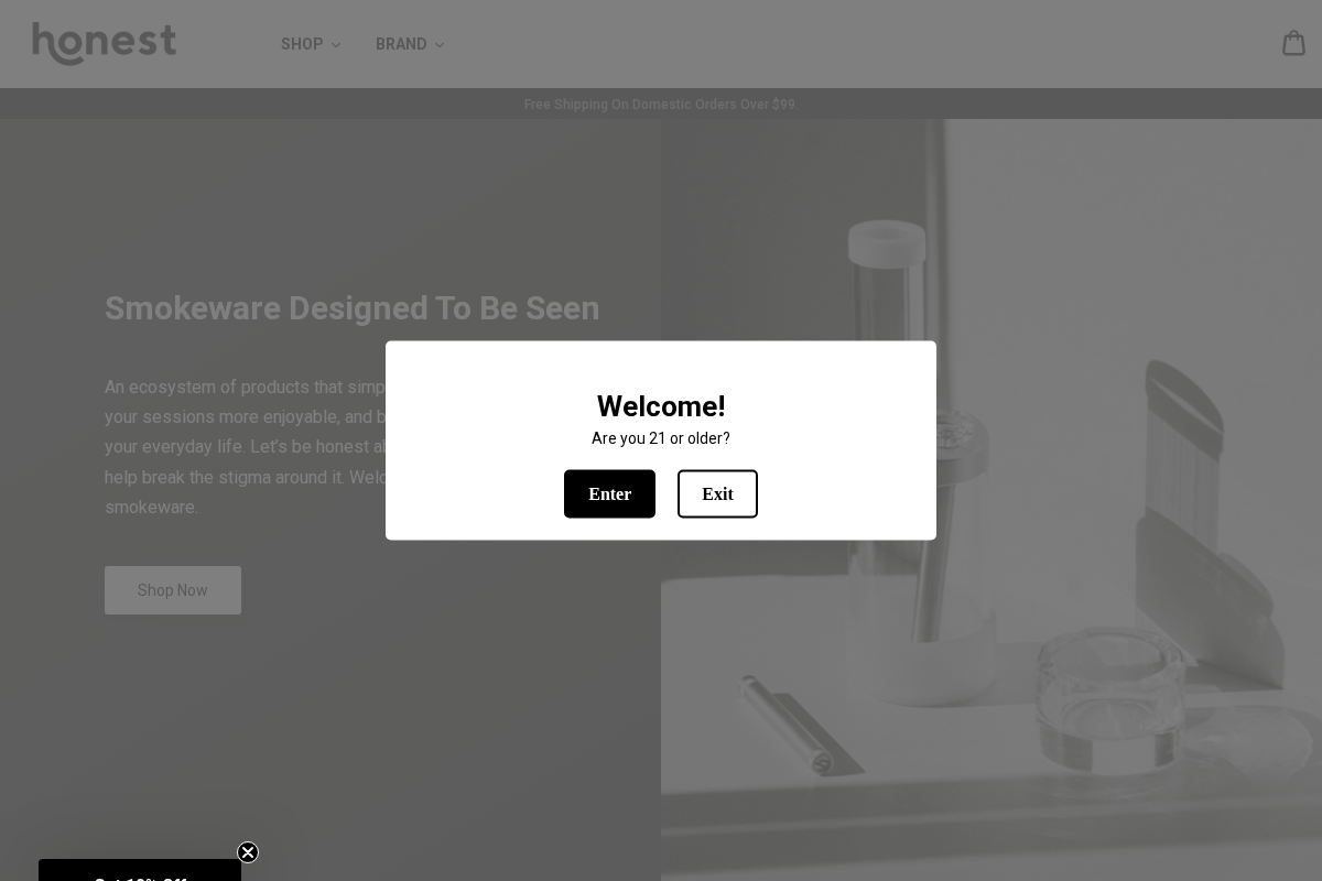 Honest homepage screenshot