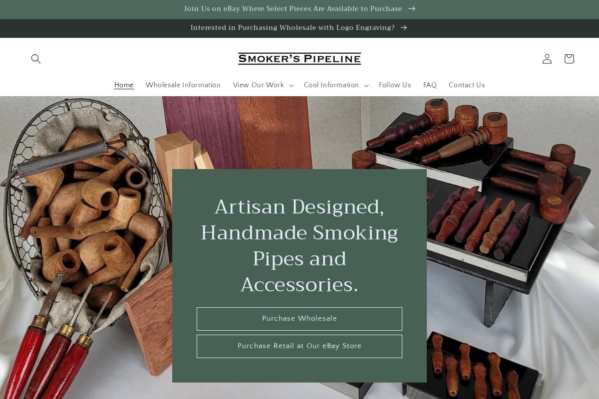 smokerspipeline.com homepage screenshot