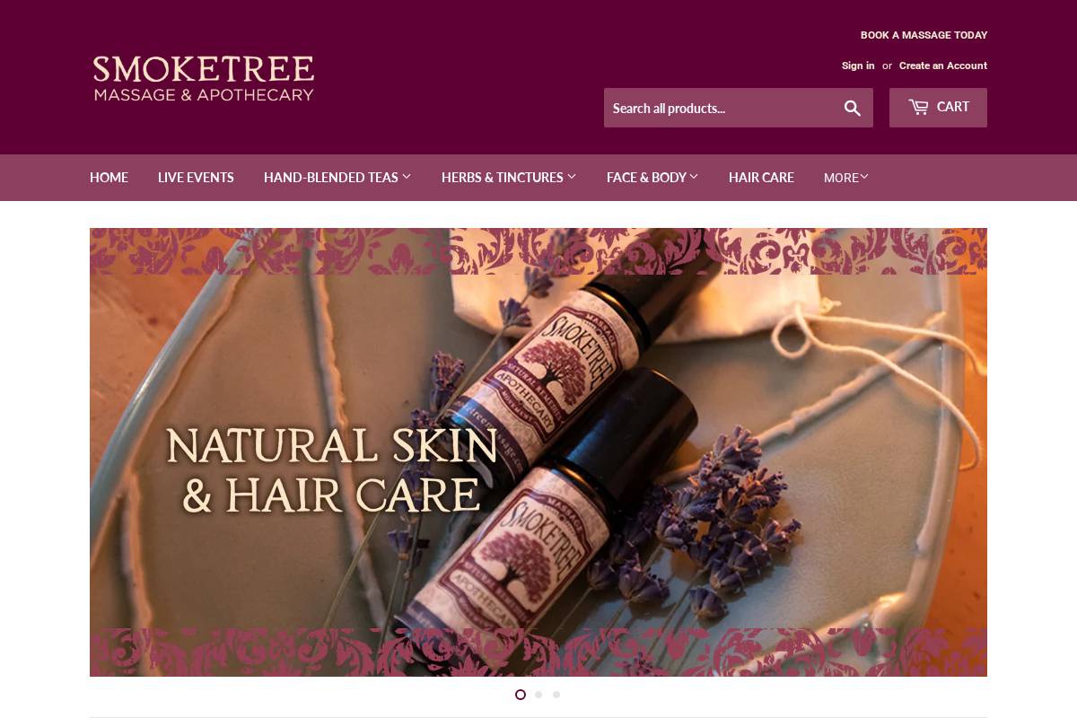smoketreeapothecary.com homepage screenshot