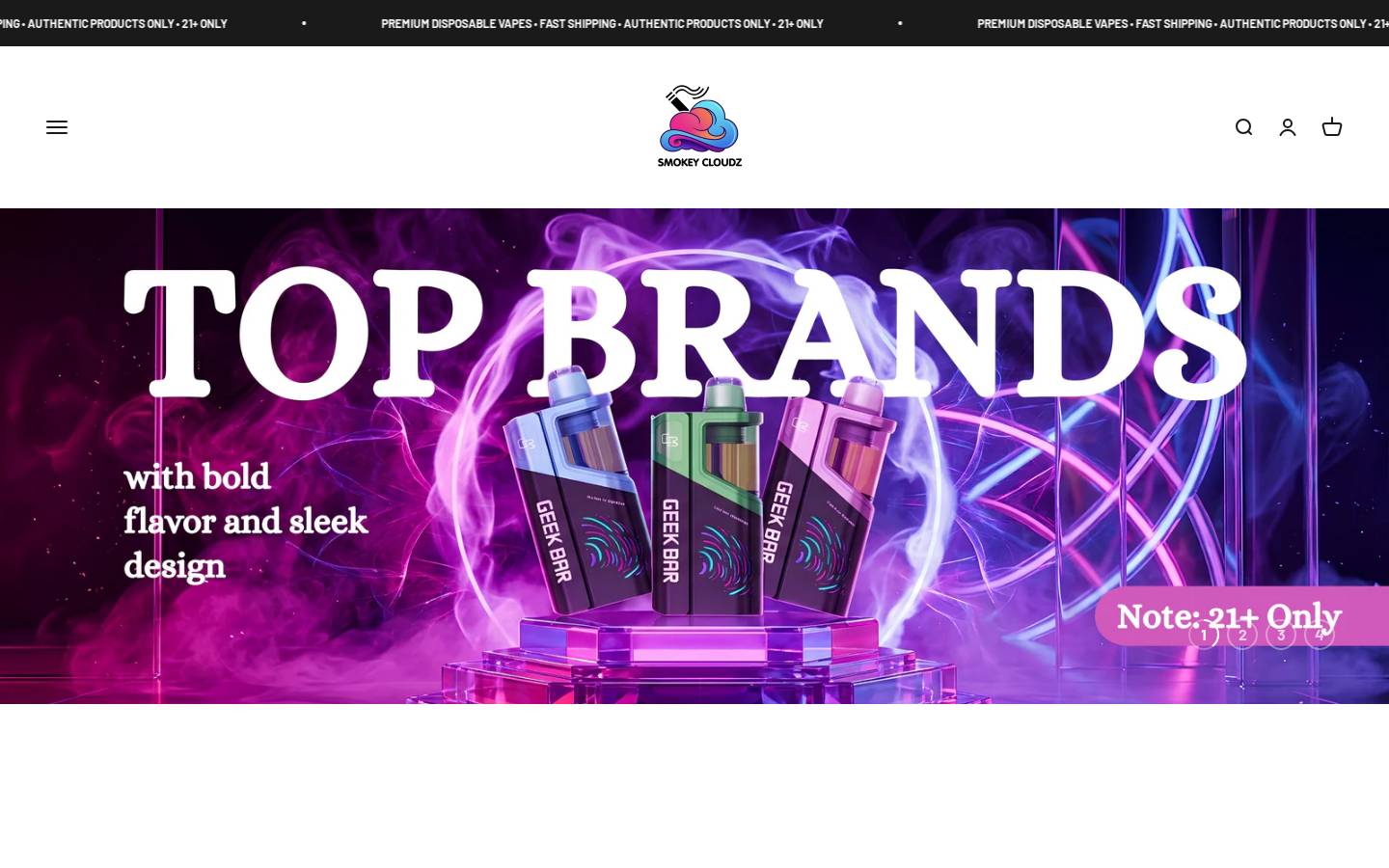 Smokeycloudz homepage screenshot