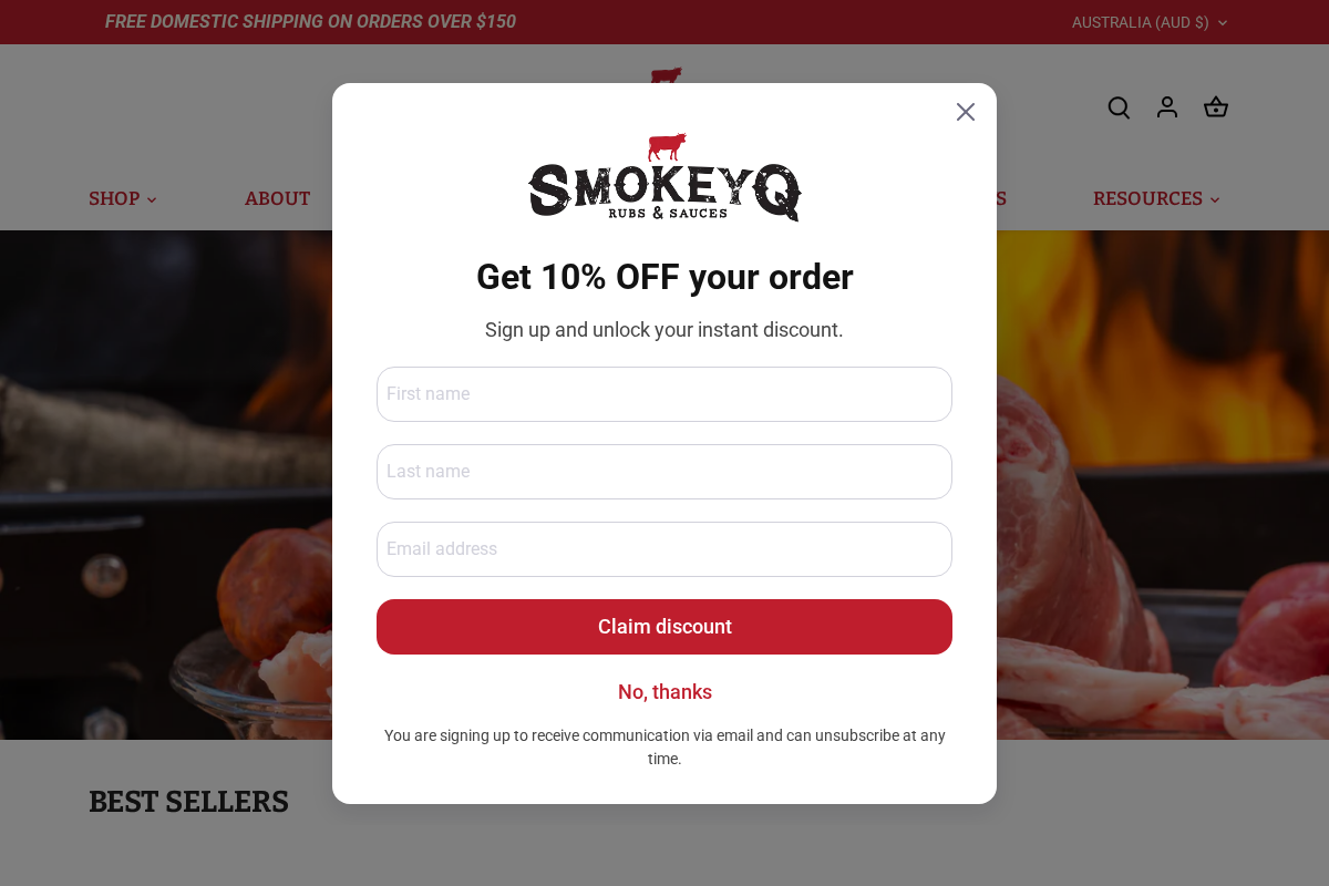 SmokeyQ homepage screenshot