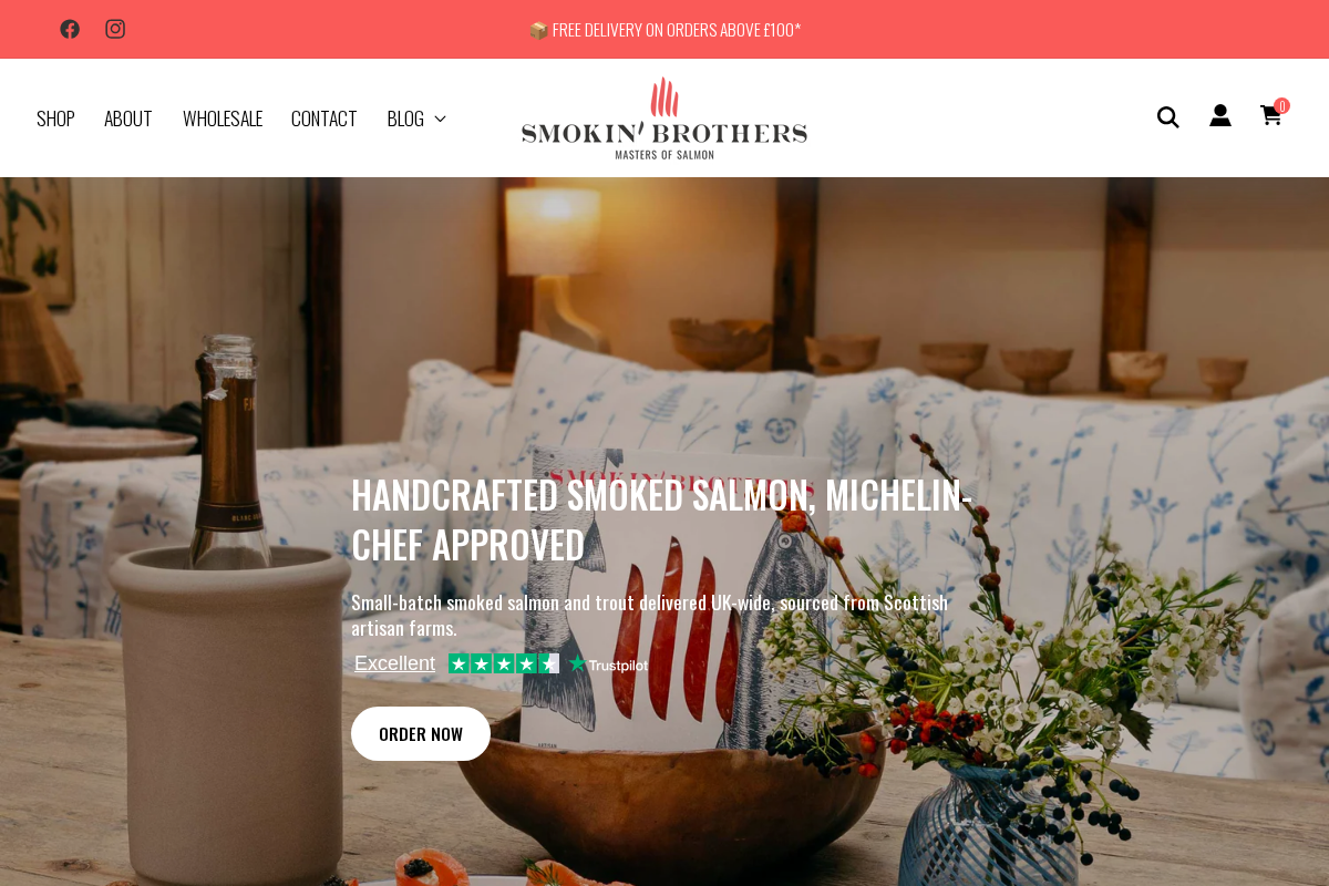 Smokin Brothers | masters of salmon homepage screenshot