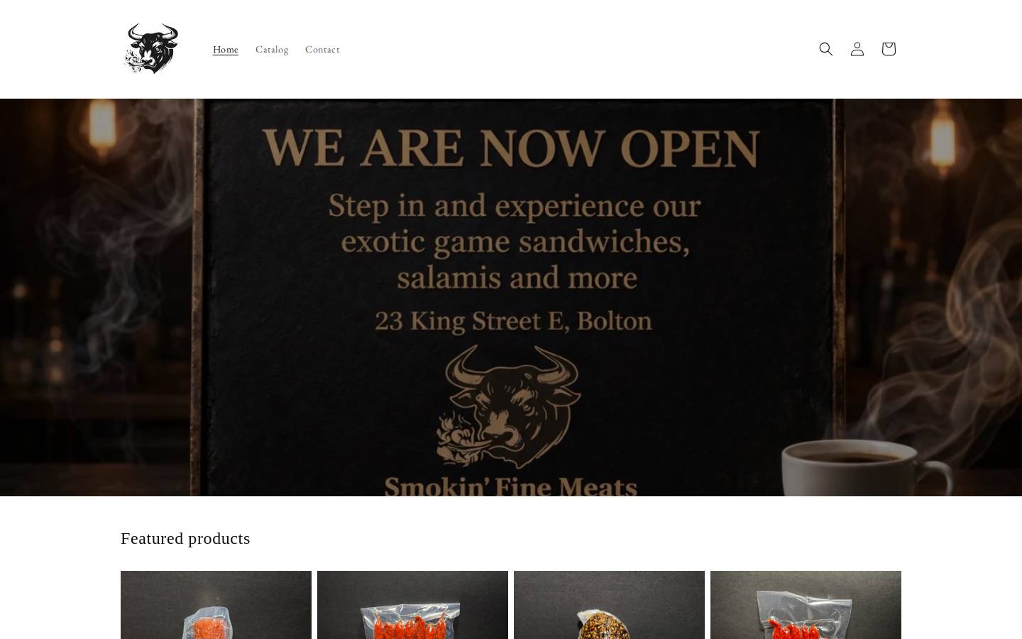 smokinfinemeats.com homepage screenshot