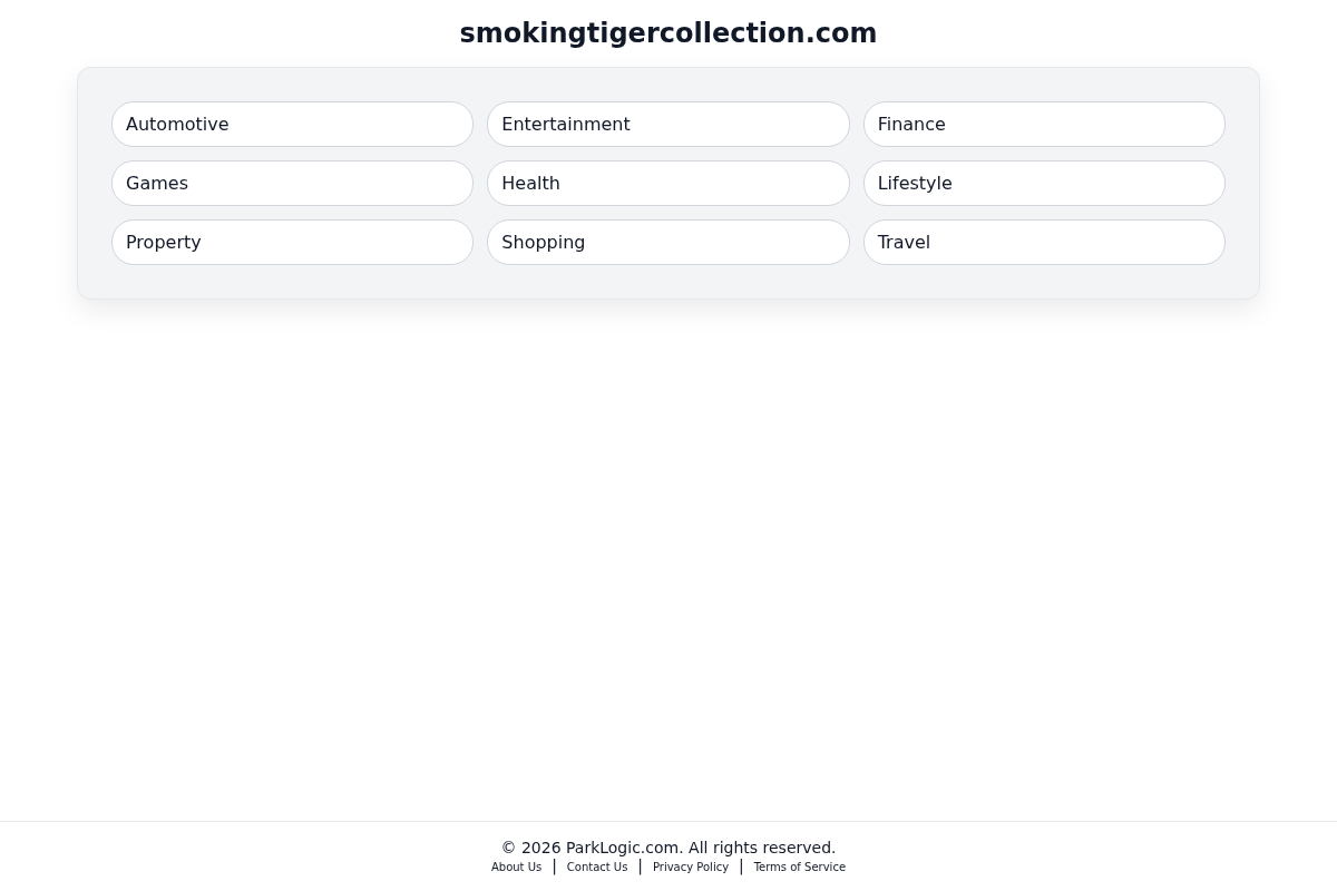 smokingtigercollection.com homepage screenshot