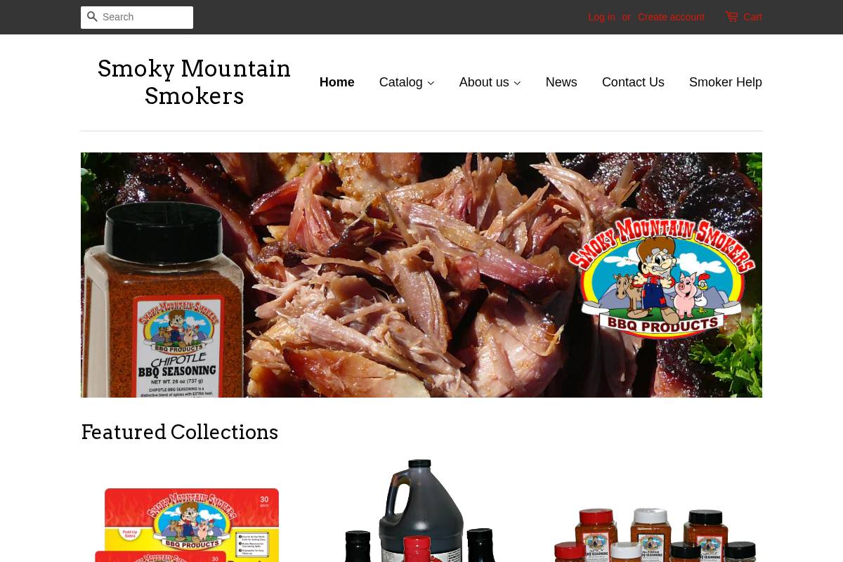 smokymountainsmokers.com homepage screenshot
