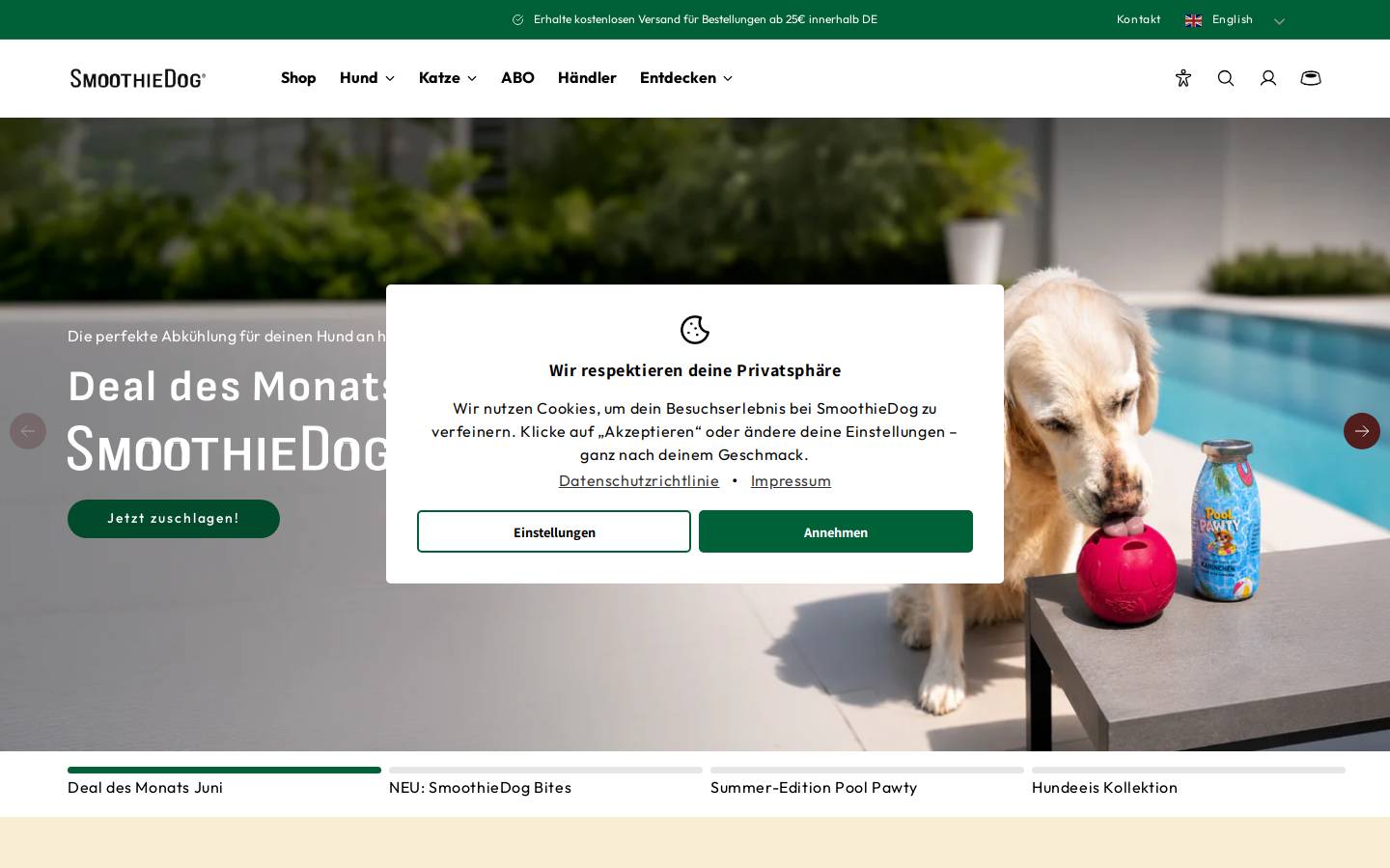 smoothiedog.de homepage screenshot