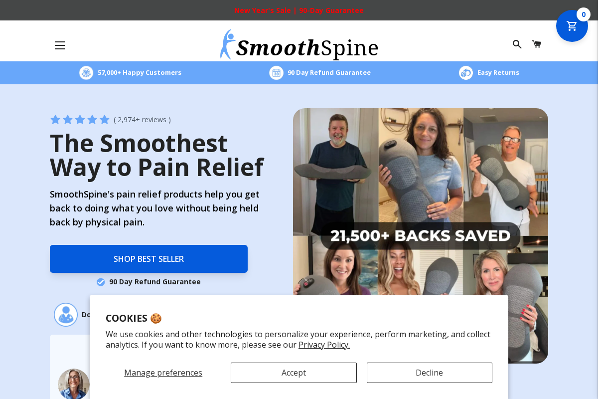 SmoothSpine homepage screenshot