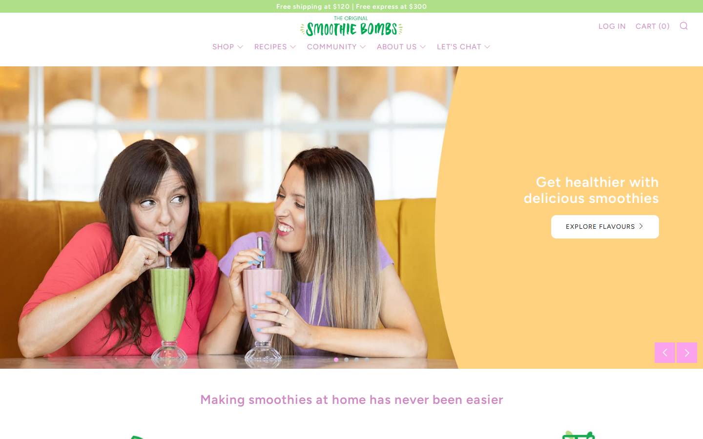 smoothybombs.com homepage screenshot