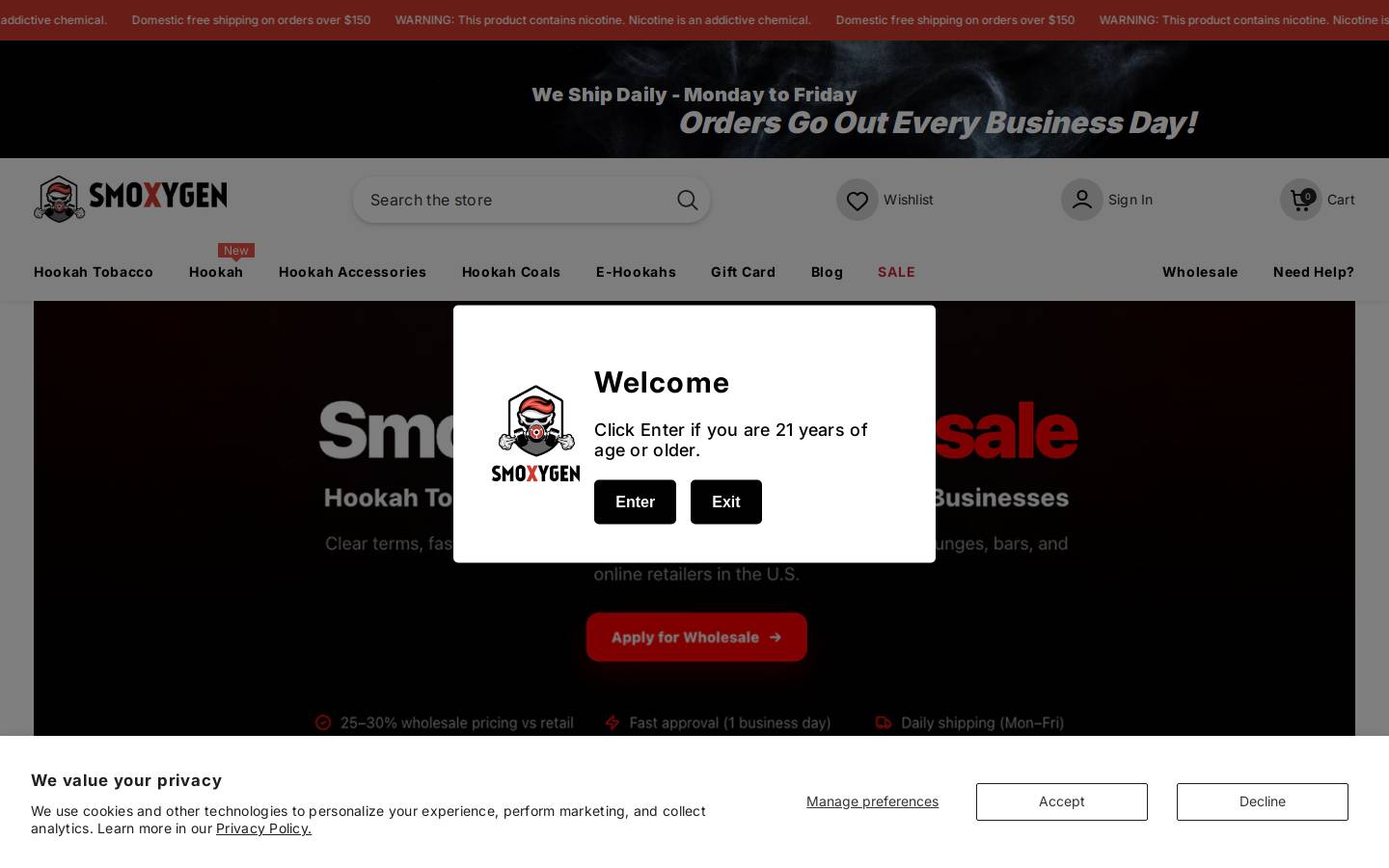 smoxygen.com homepage screenshot