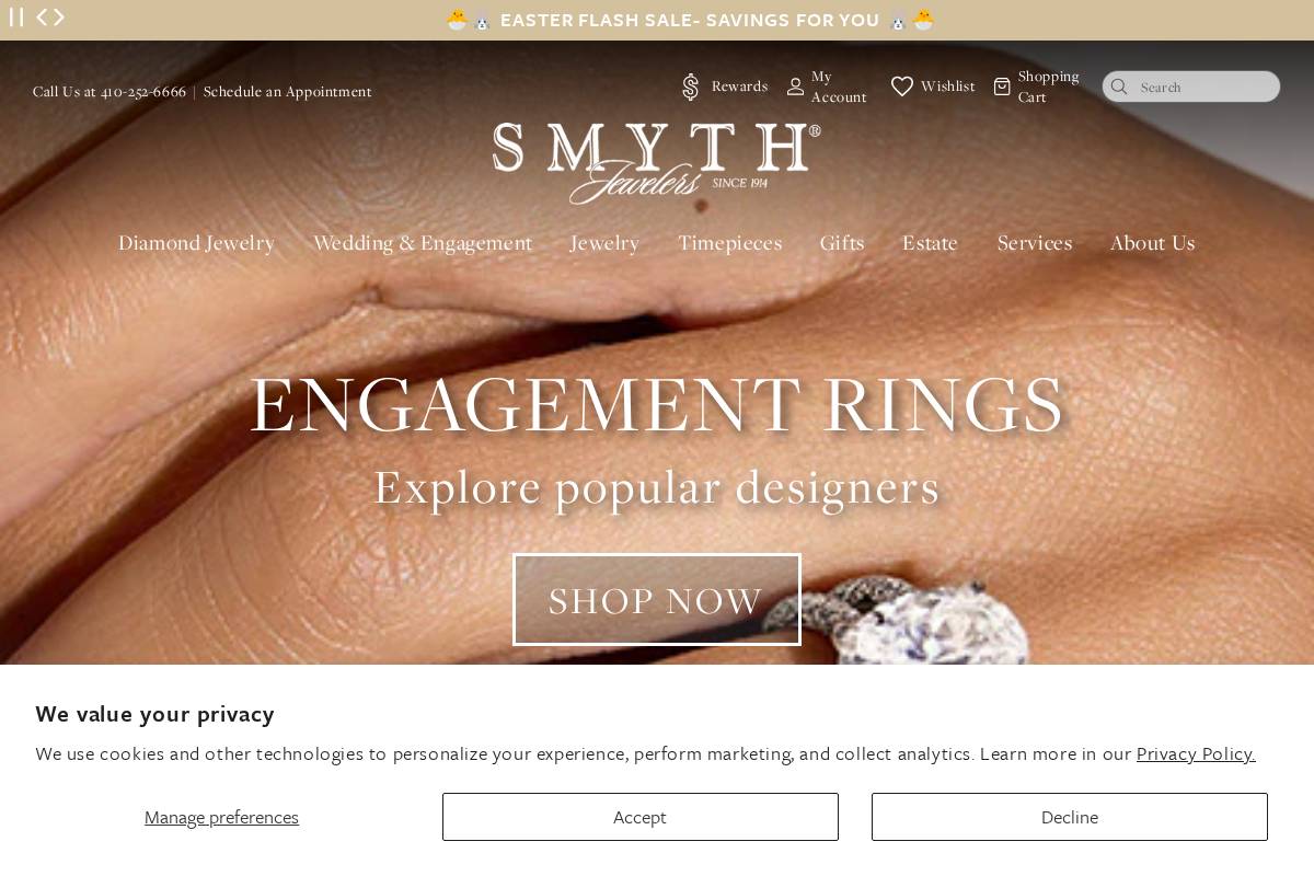 Smyth Jewelers homepage screenshot