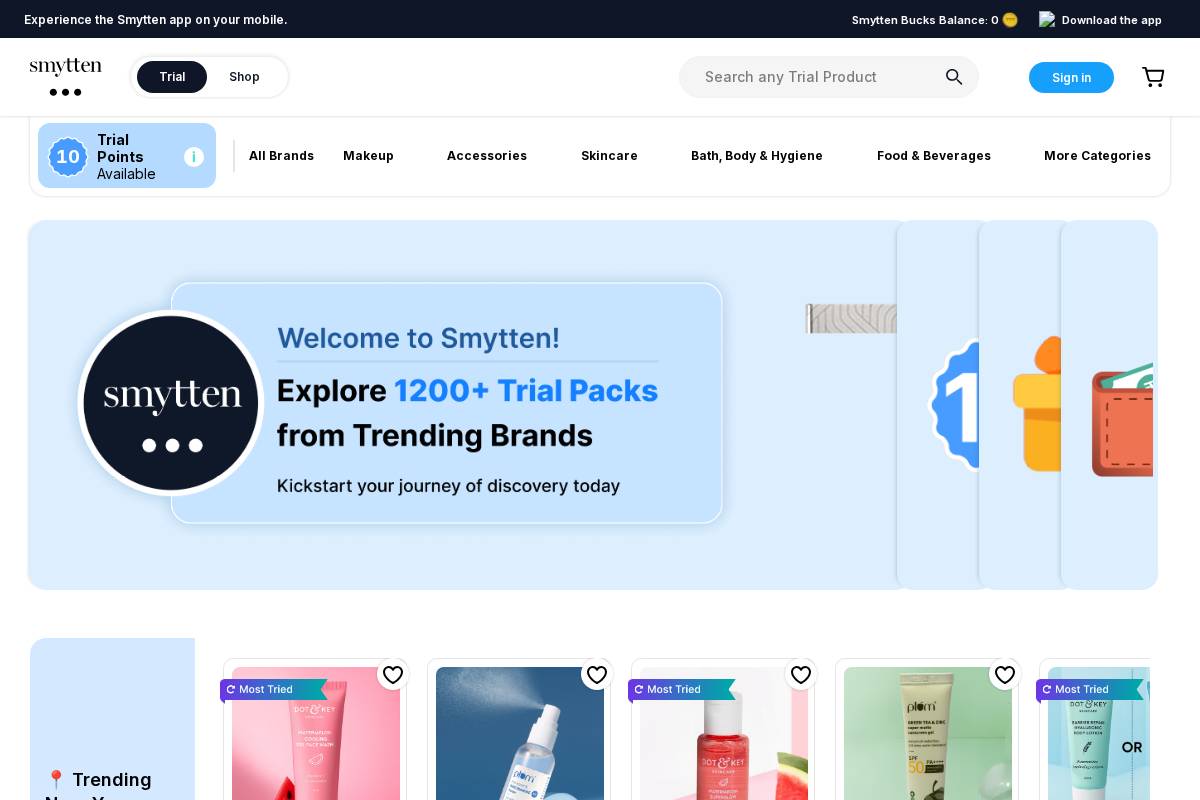 smytten.com homepage screenshot