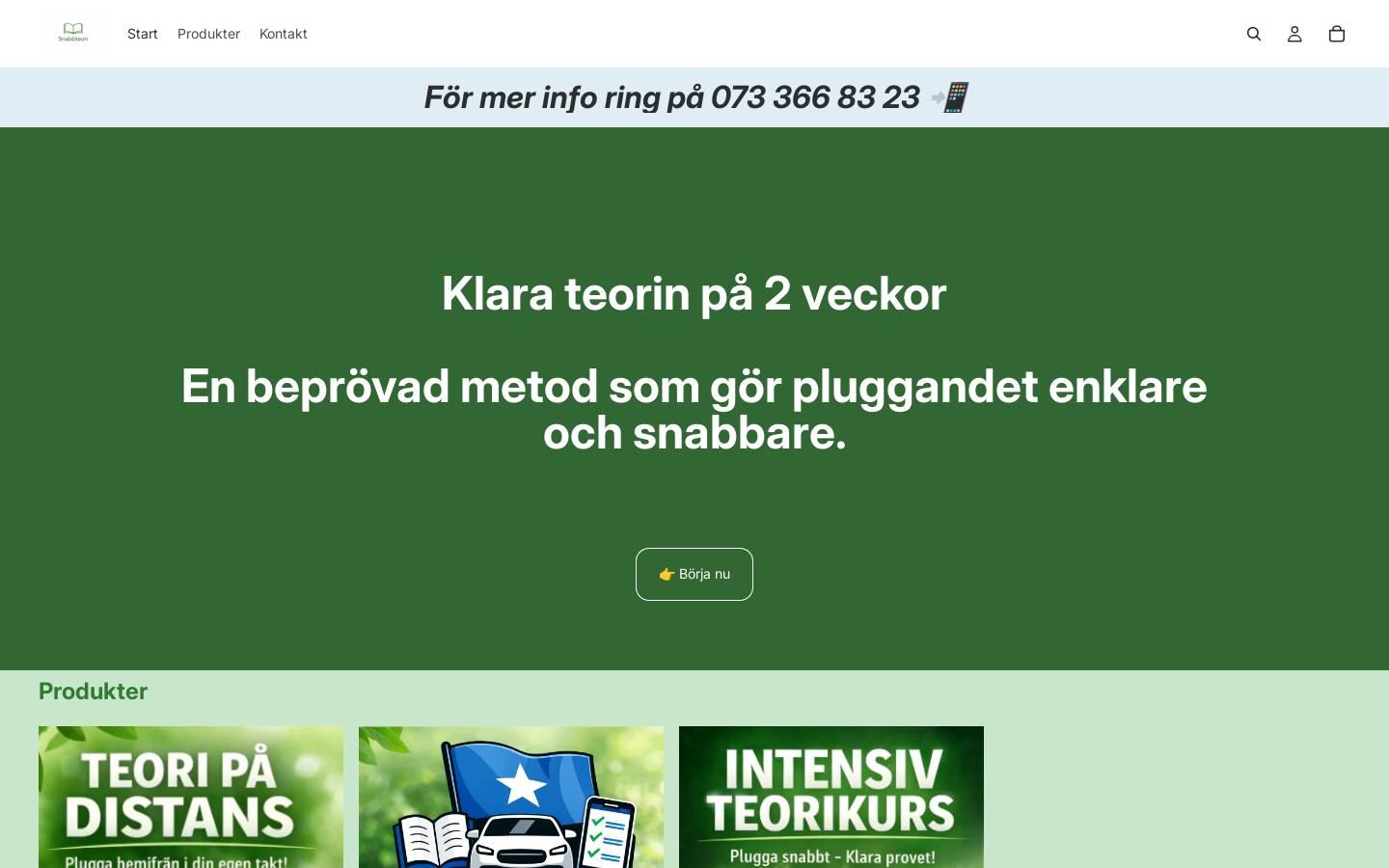 snabbteori.se homepage screenshot