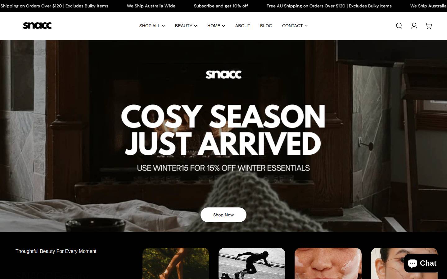 snacc.com.au homepage screenshot