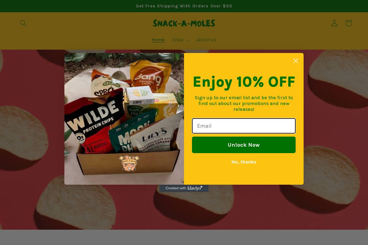 snackamoles.com homepage screenshot