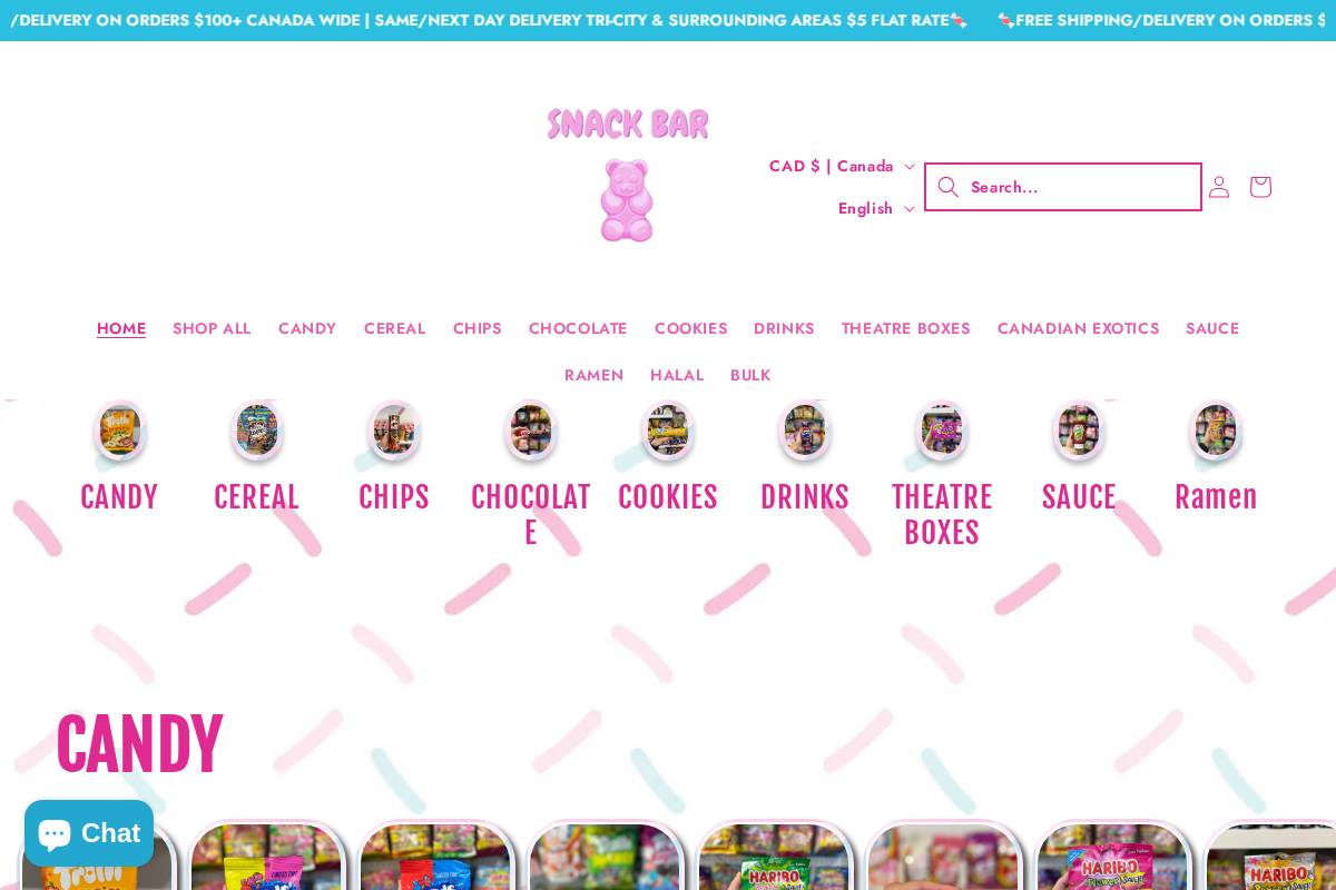 Snack Bar Co homepage screenshot
