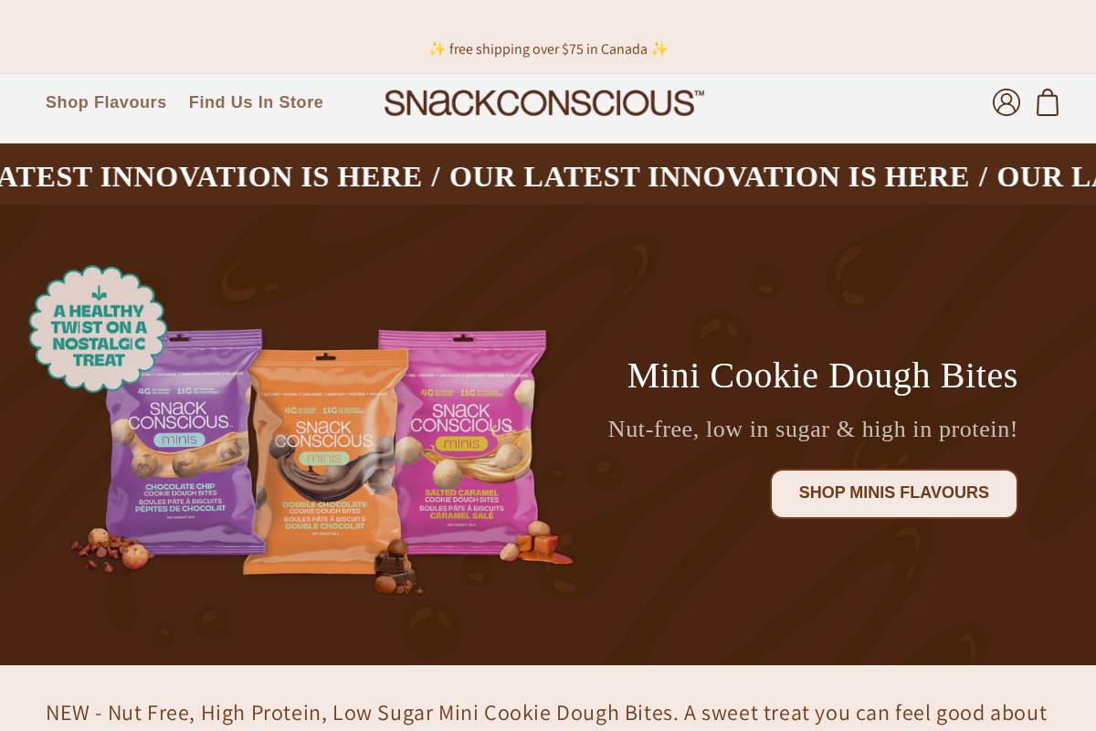 snackconscious.com homepage screenshot