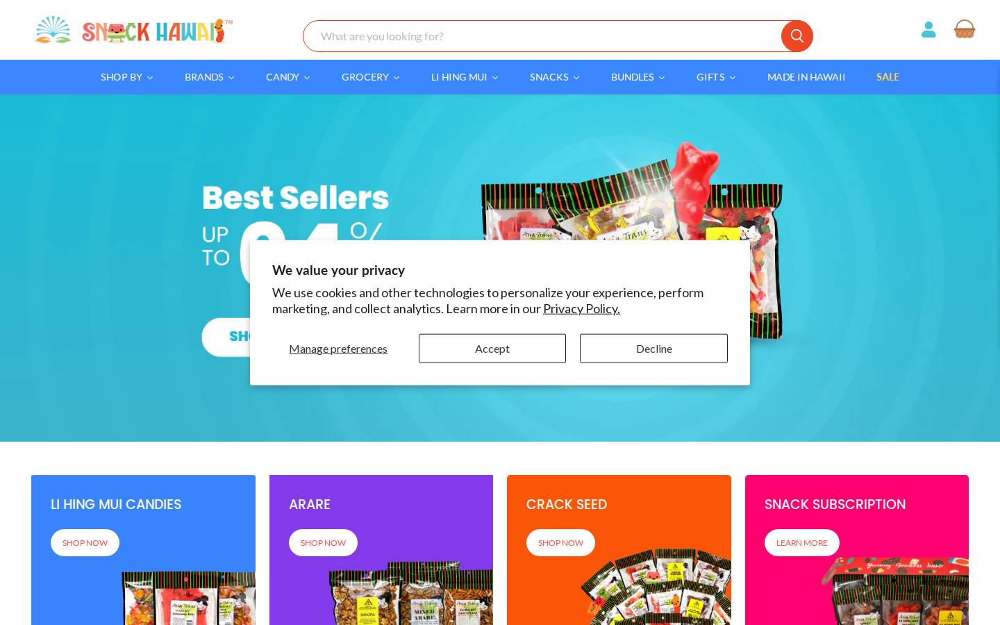 snackhawaii.com homepage screenshot