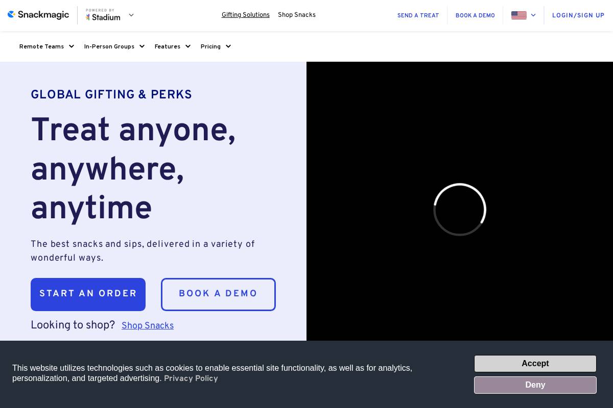 Snackmagic homepage screenshot