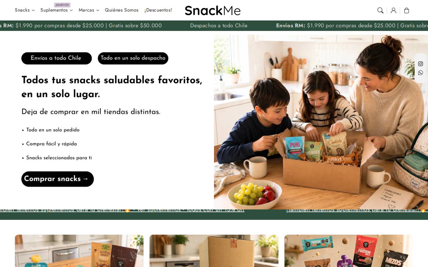 snackme.cl homepage screenshot