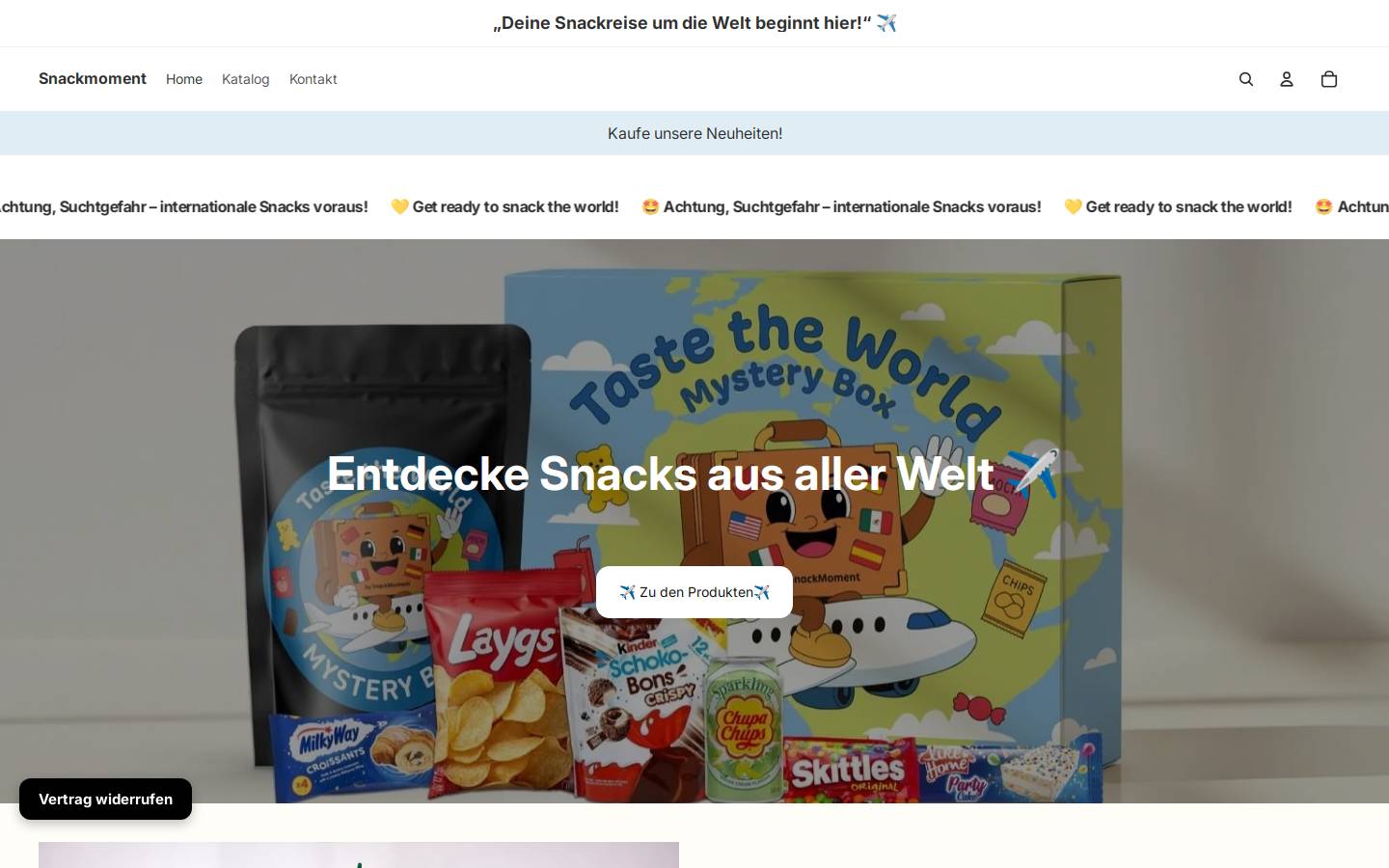 Snackmoment homepage screenshot