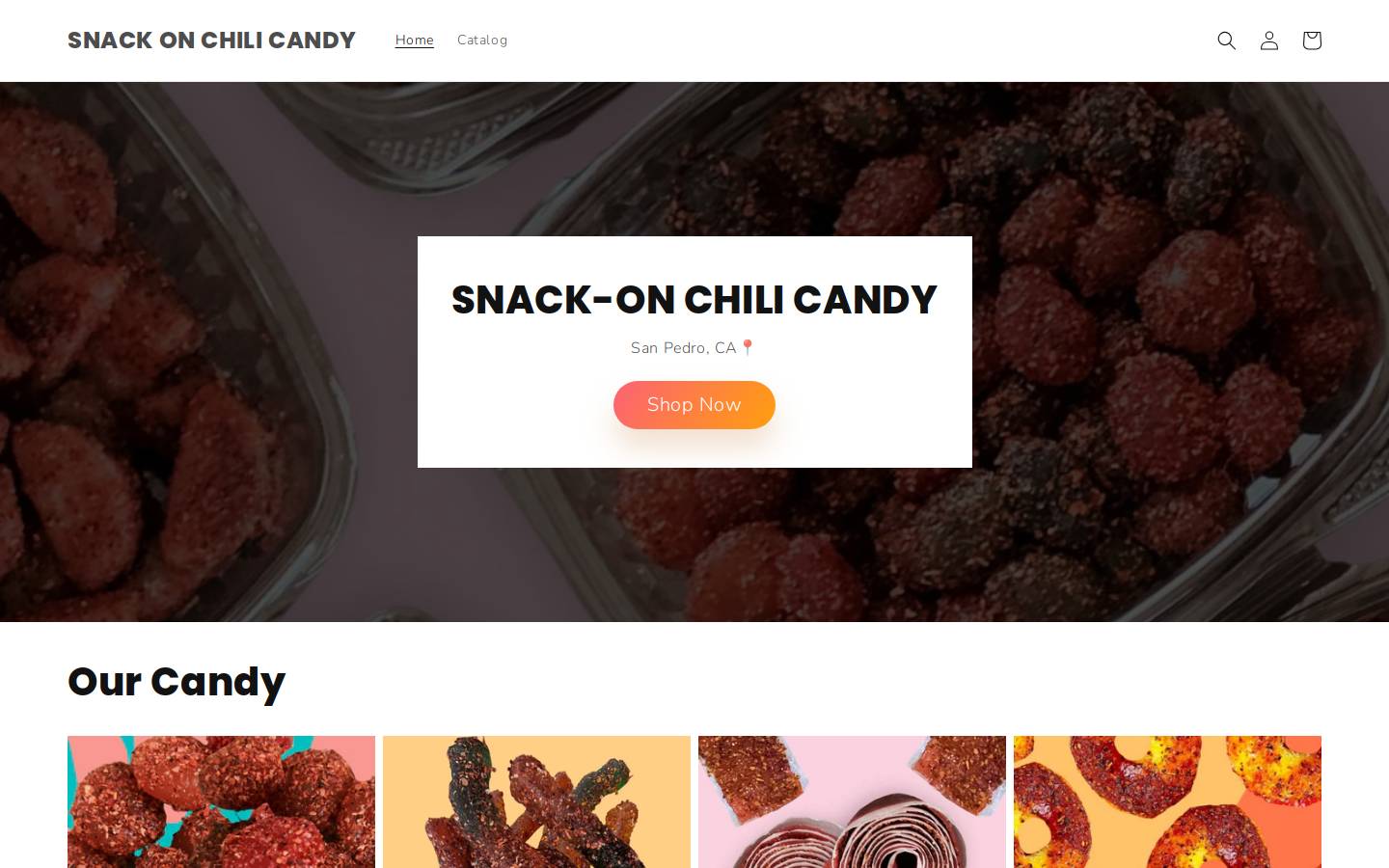 snackonchilicandy.com homepage screenshot