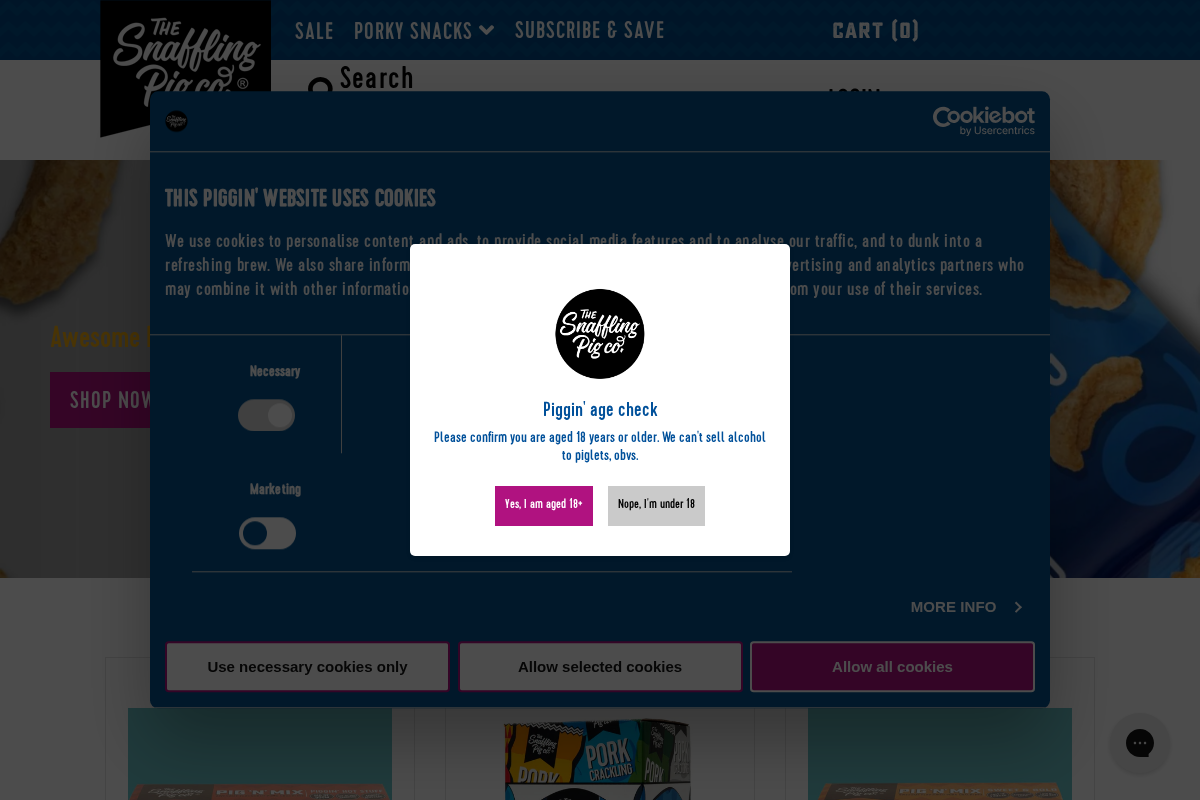 Snaffling Pig homepage screenshot