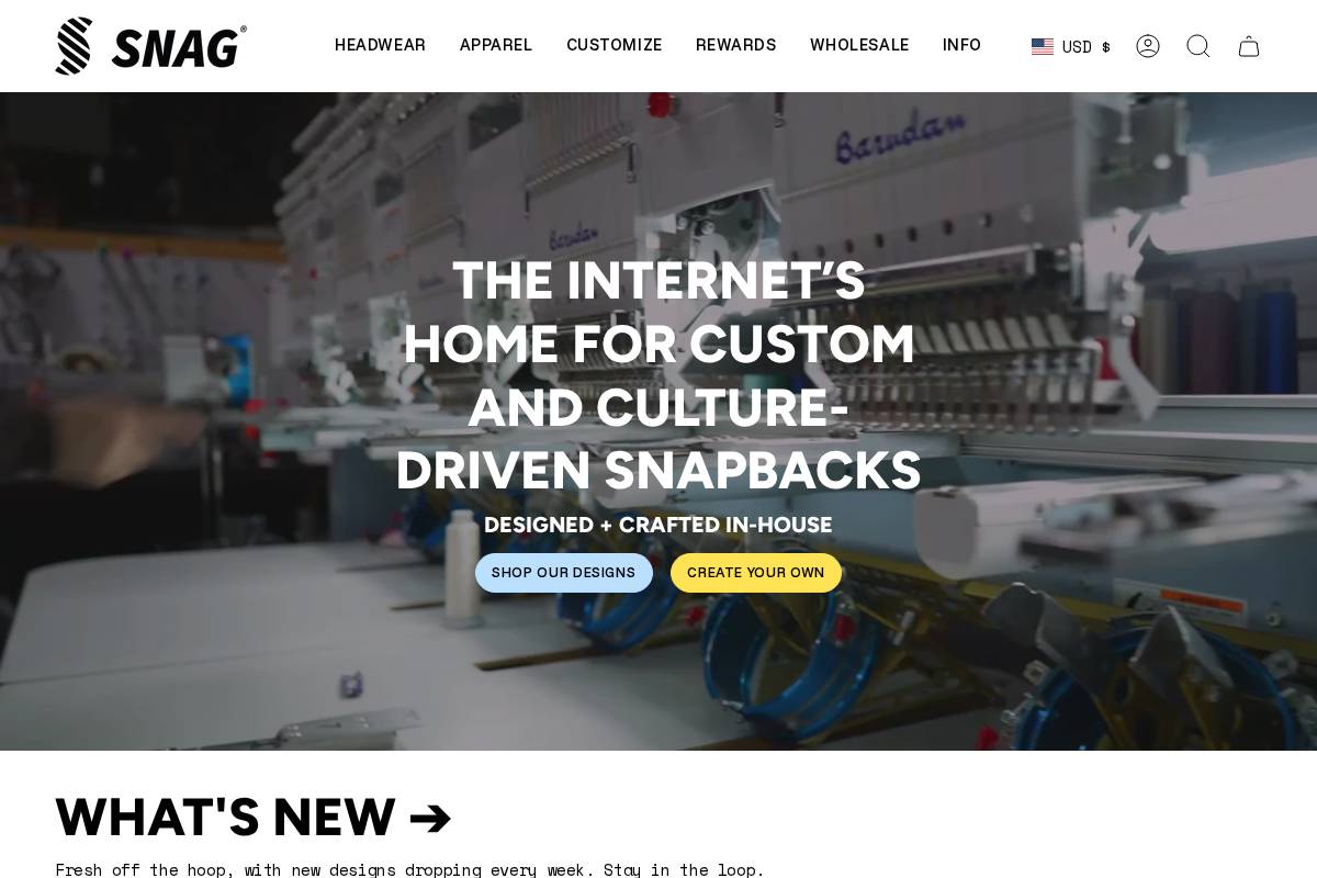 Snagcollective homepage screenshot