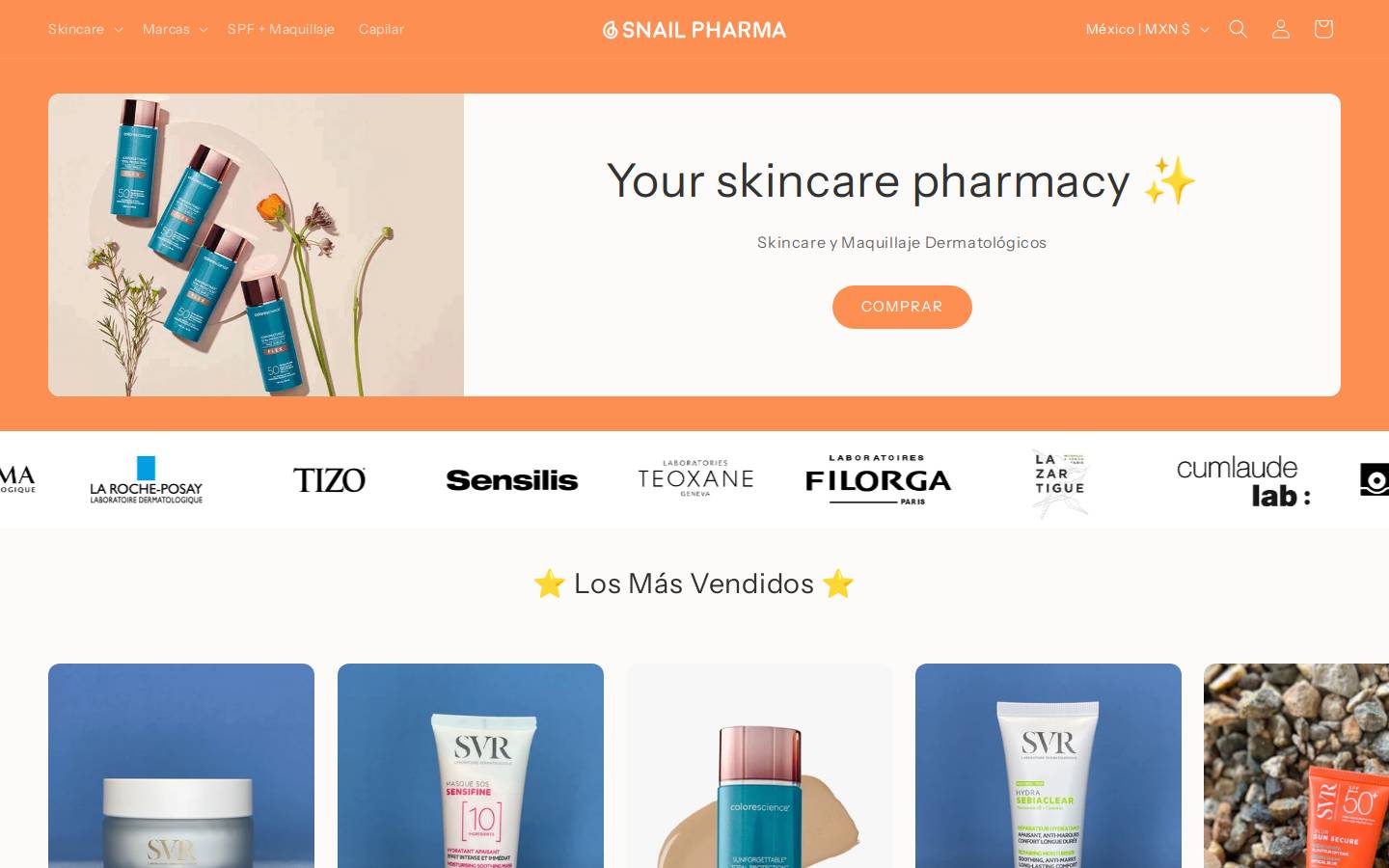 snailpharma.mx homepage screenshot