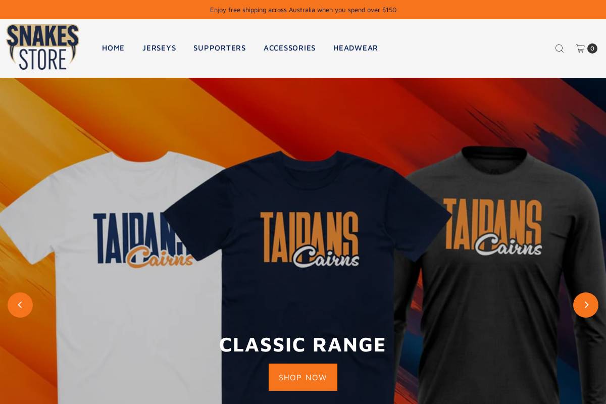 snakesstore.com homepage screenshot