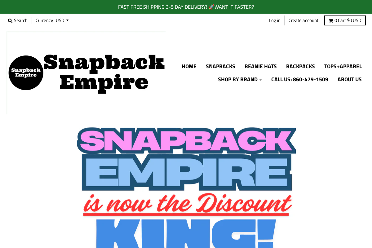 Snapback Empire homepage screenshot