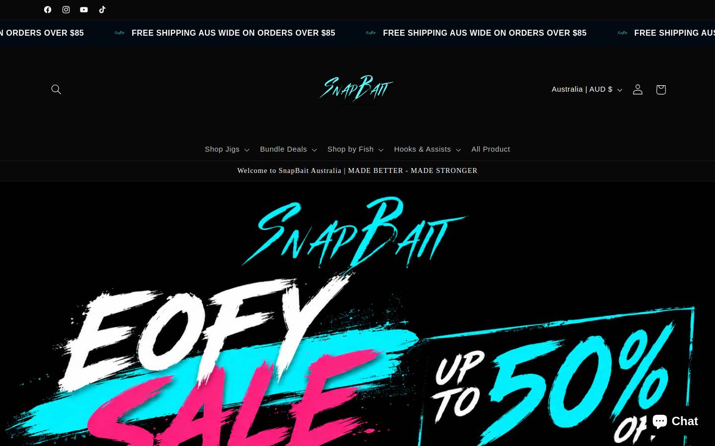 snapbait.com.au homepage screenshot
