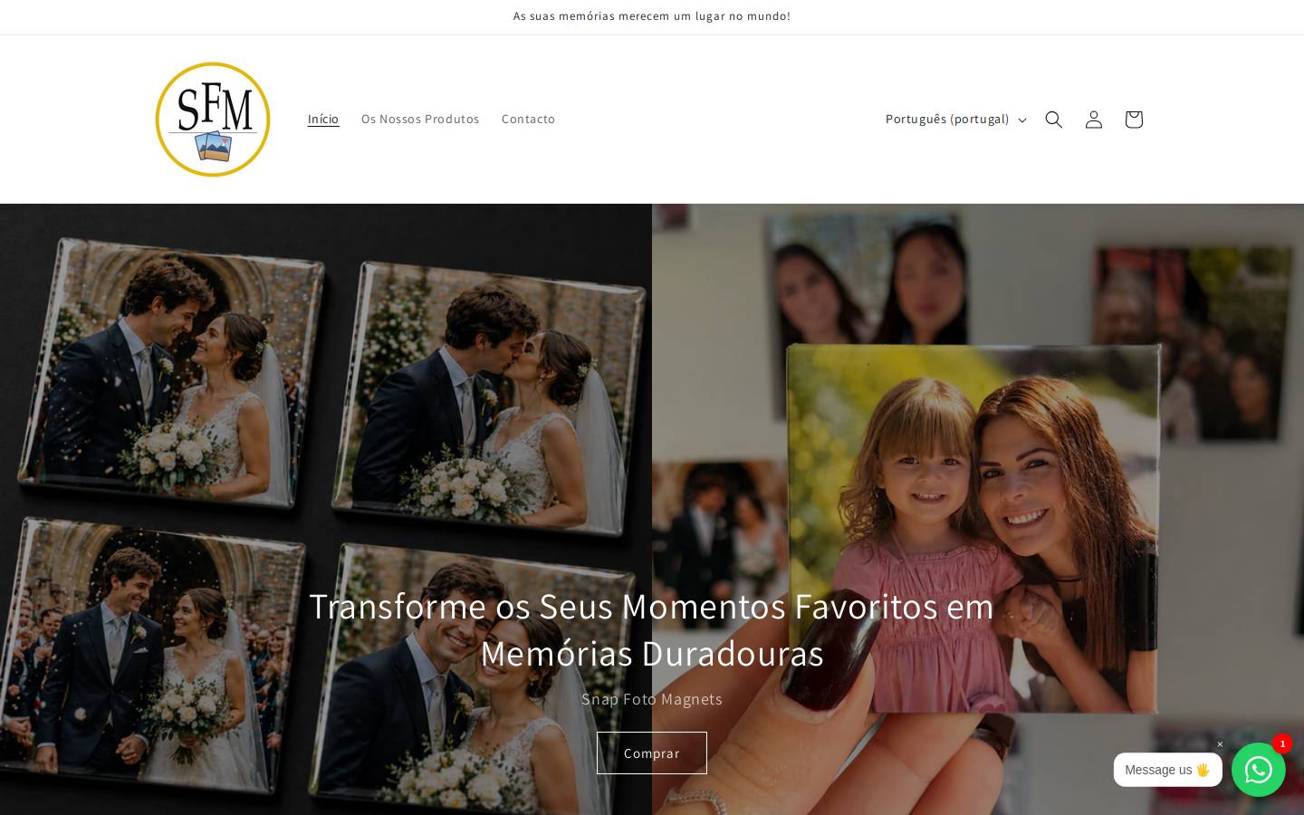 snapfotomagnets.com homepage screenshot