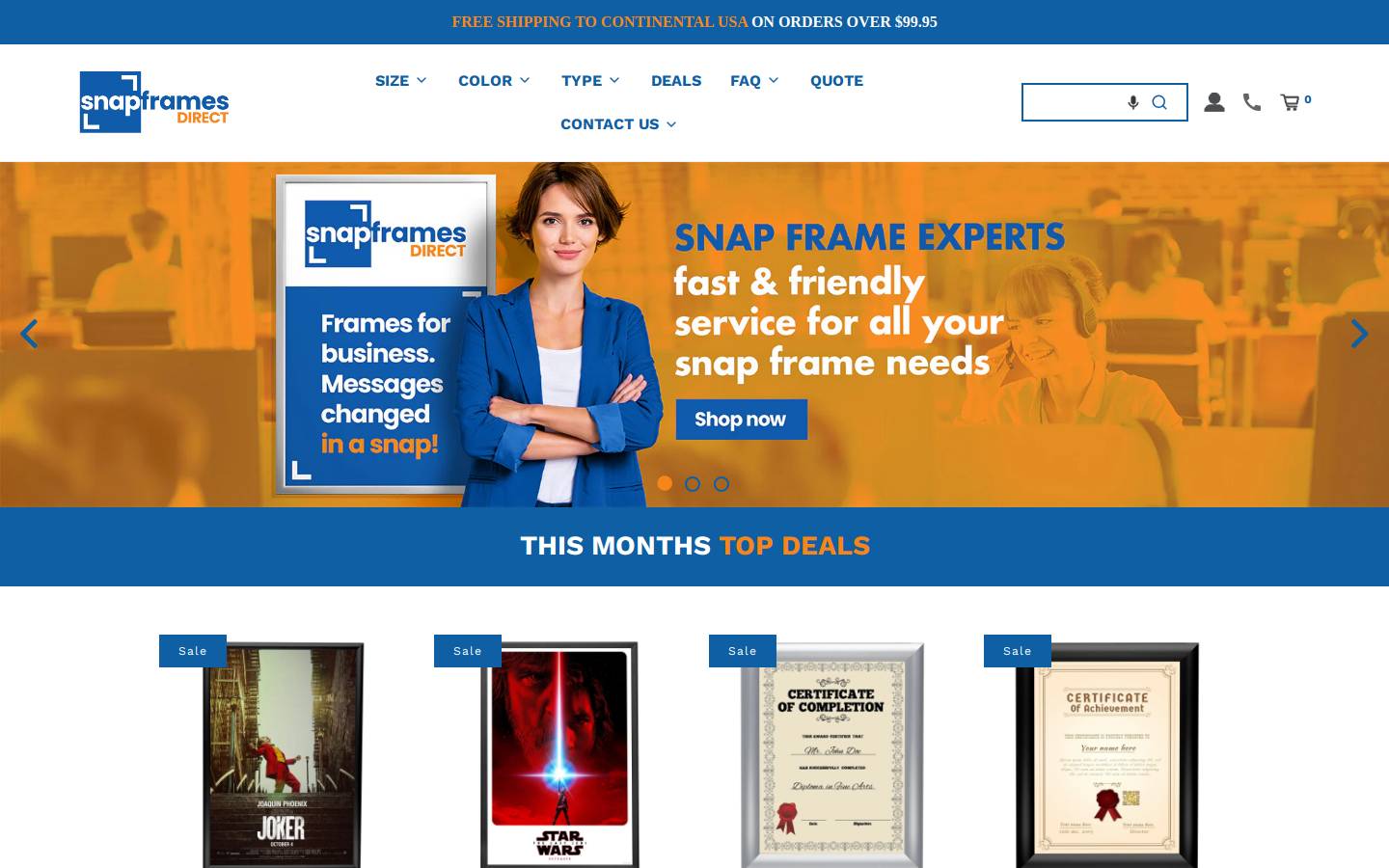 snapframesdirect.com homepage screenshot