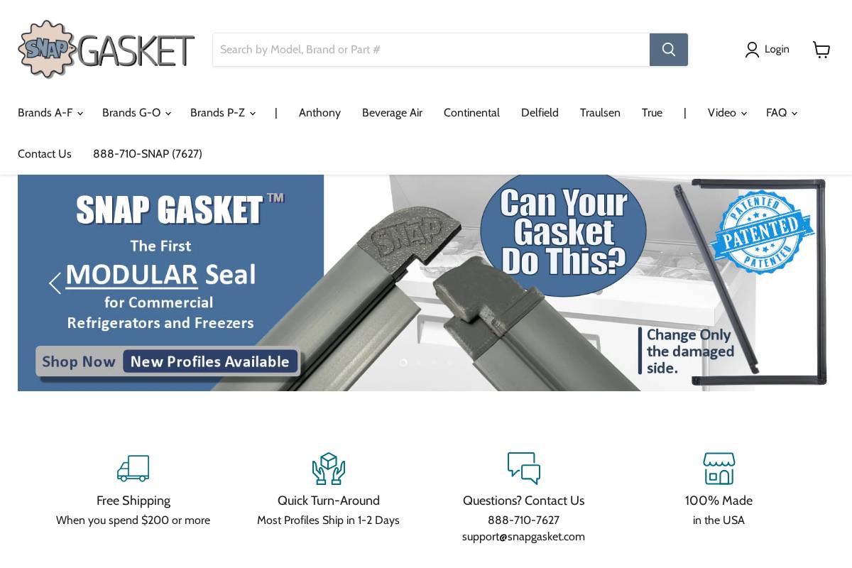 snapgasket.com homepage screenshot