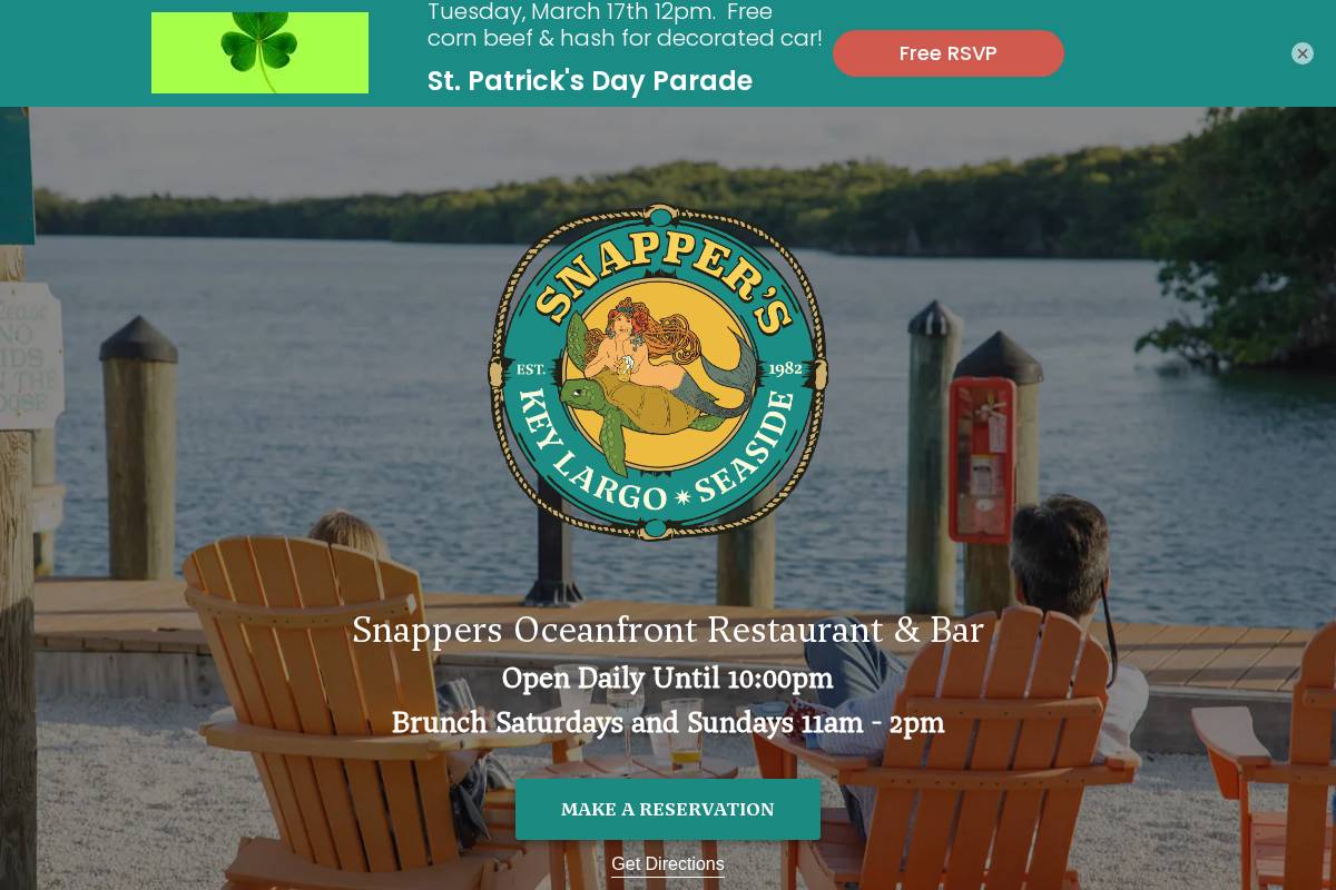 snapperskeylargo.com homepage screenshot