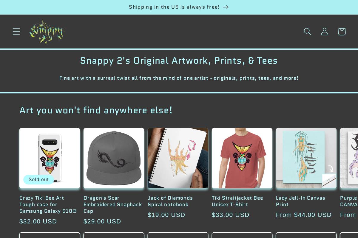 snappy2art.com homepage screenshot