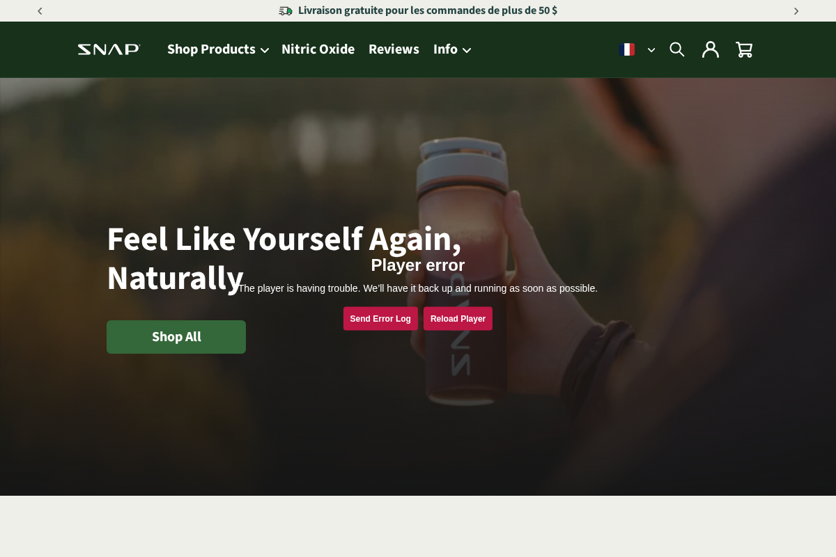 Snapsupplements homepage screenshot