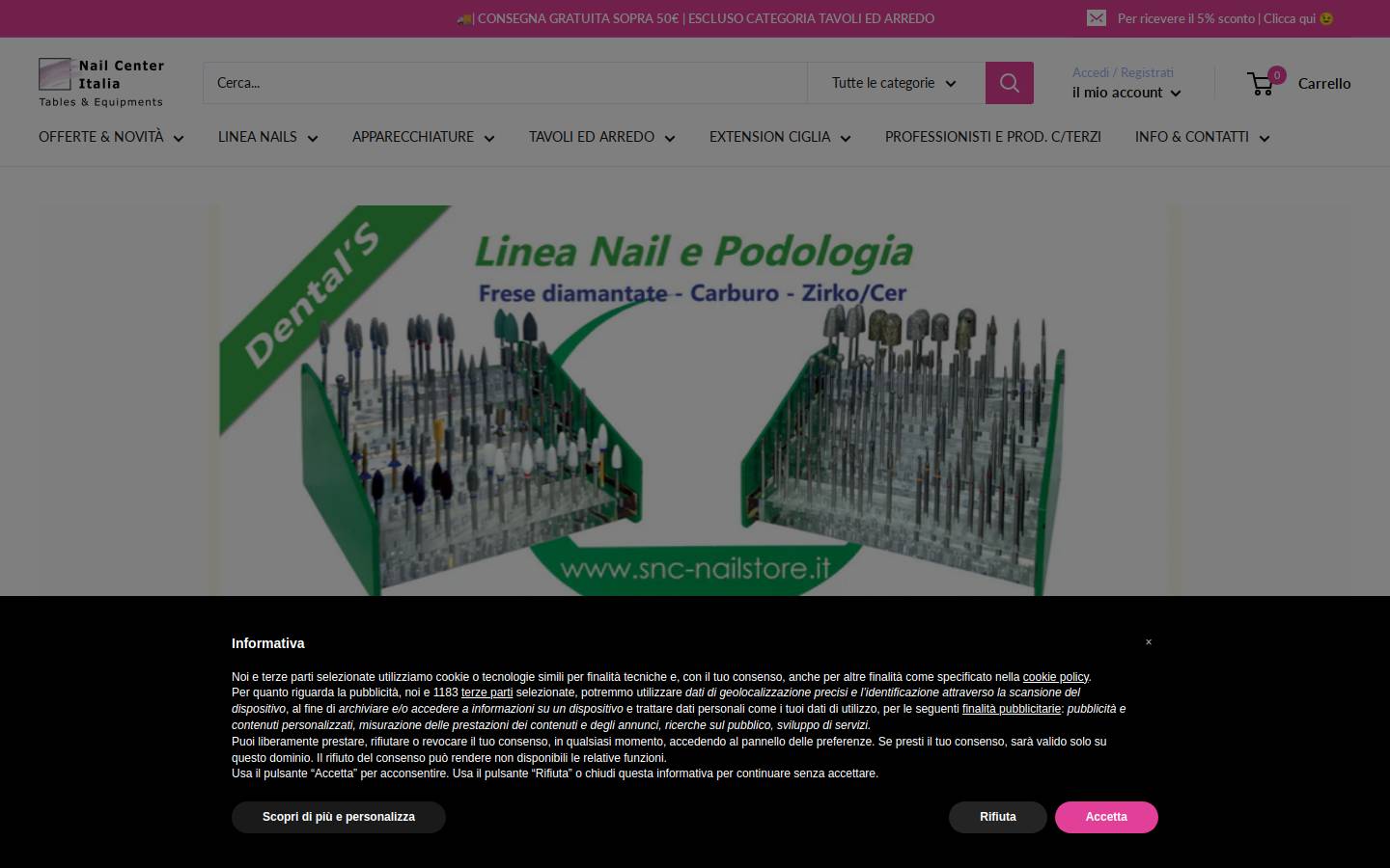 snc-nailstore.it homepage screenshot