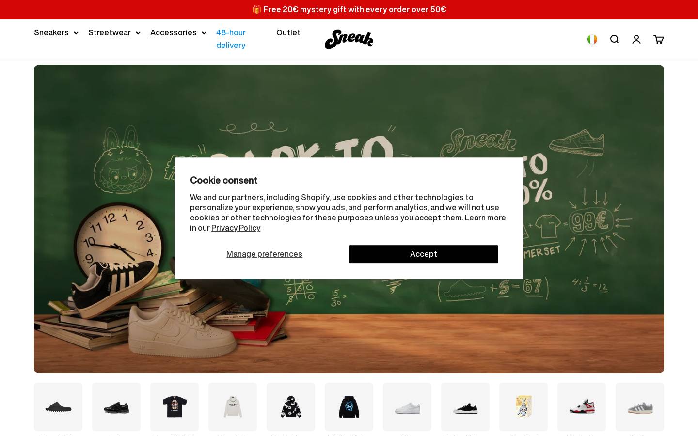 sneak.eu homepage screenshot