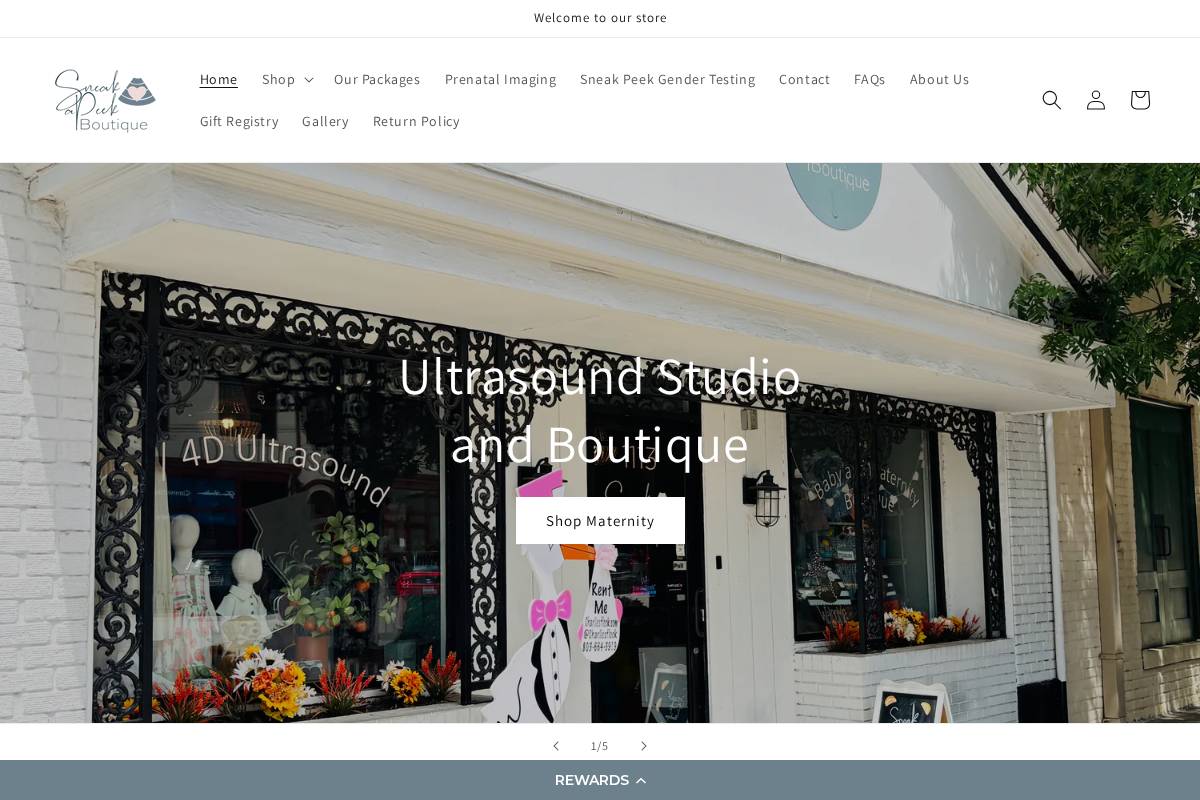 sneakapeekboutique.com homepage screenshot