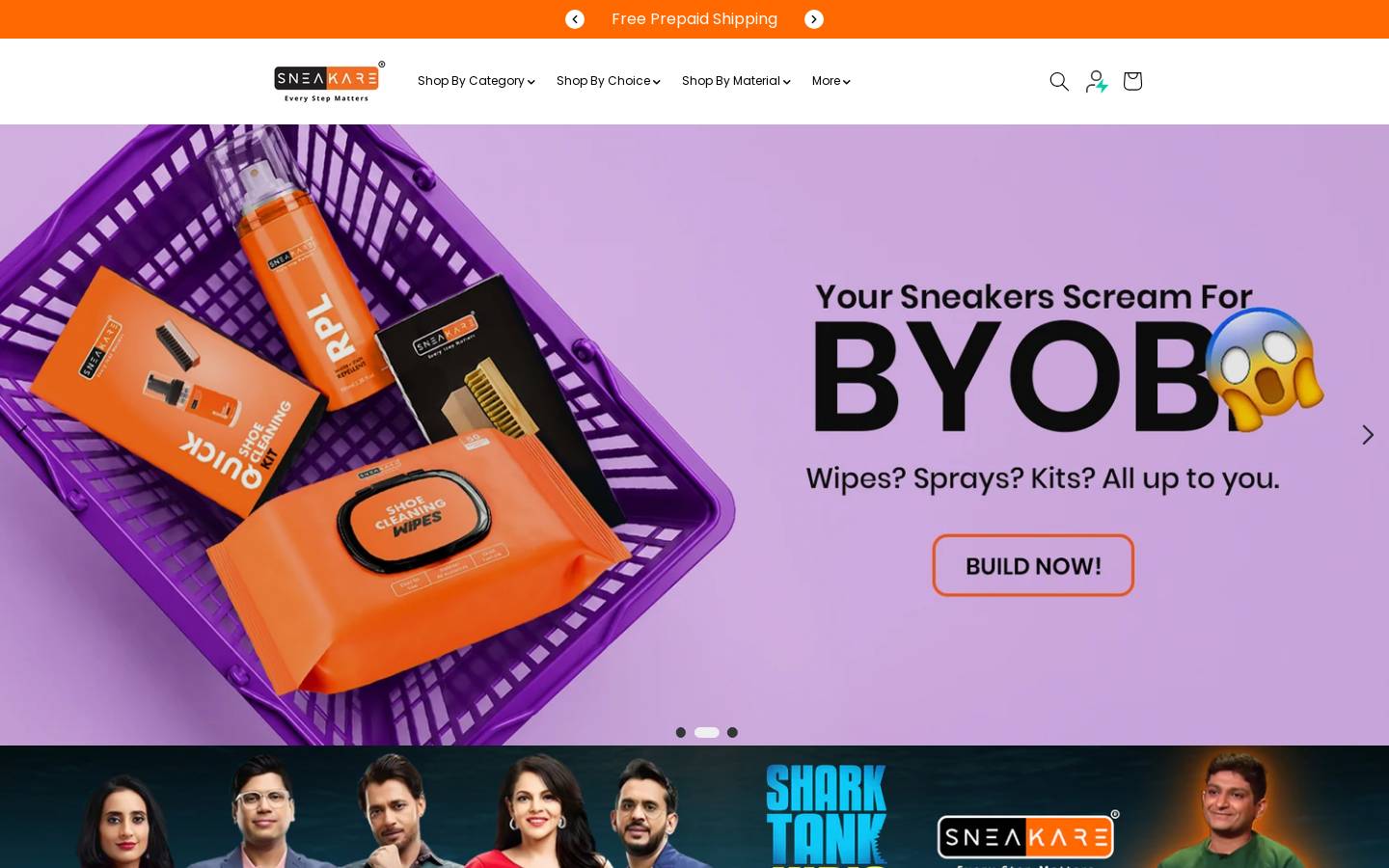 sneakare.com homepage screenshot