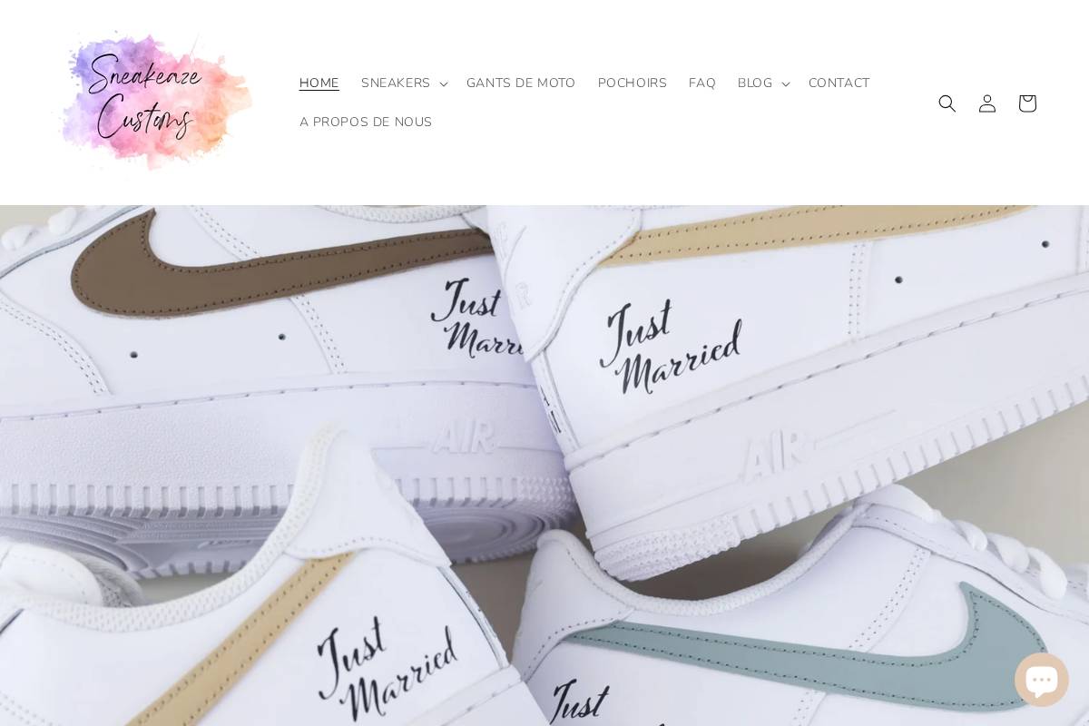 Sneakeaze Customs SKZ homepage screenshot