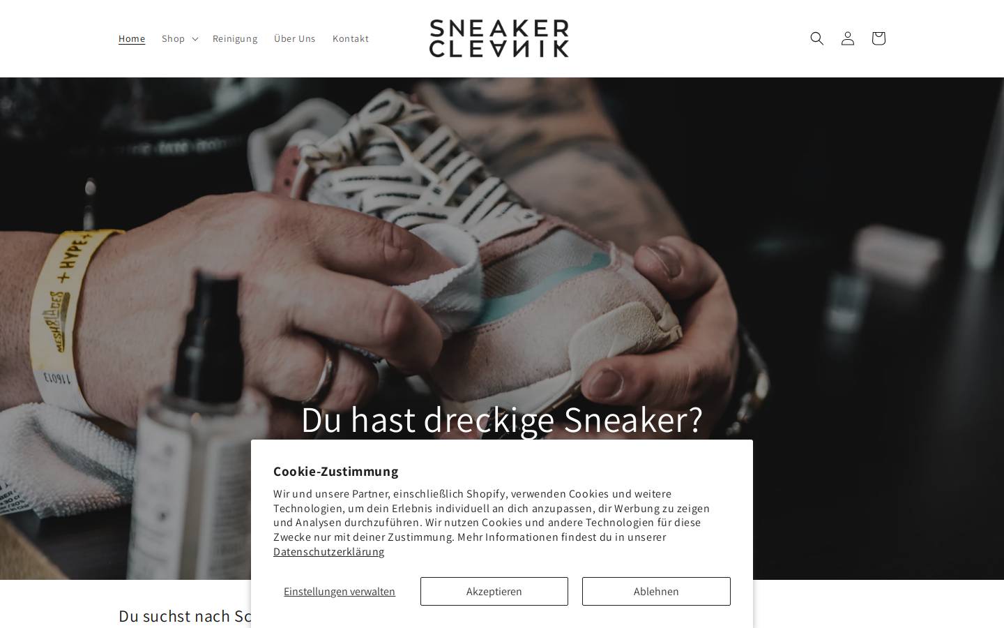 sneakercleanik.com homepage screenshot