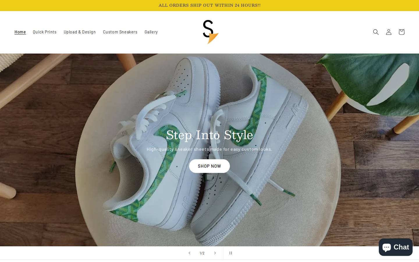 sneakerdecals.com homepage screenshot