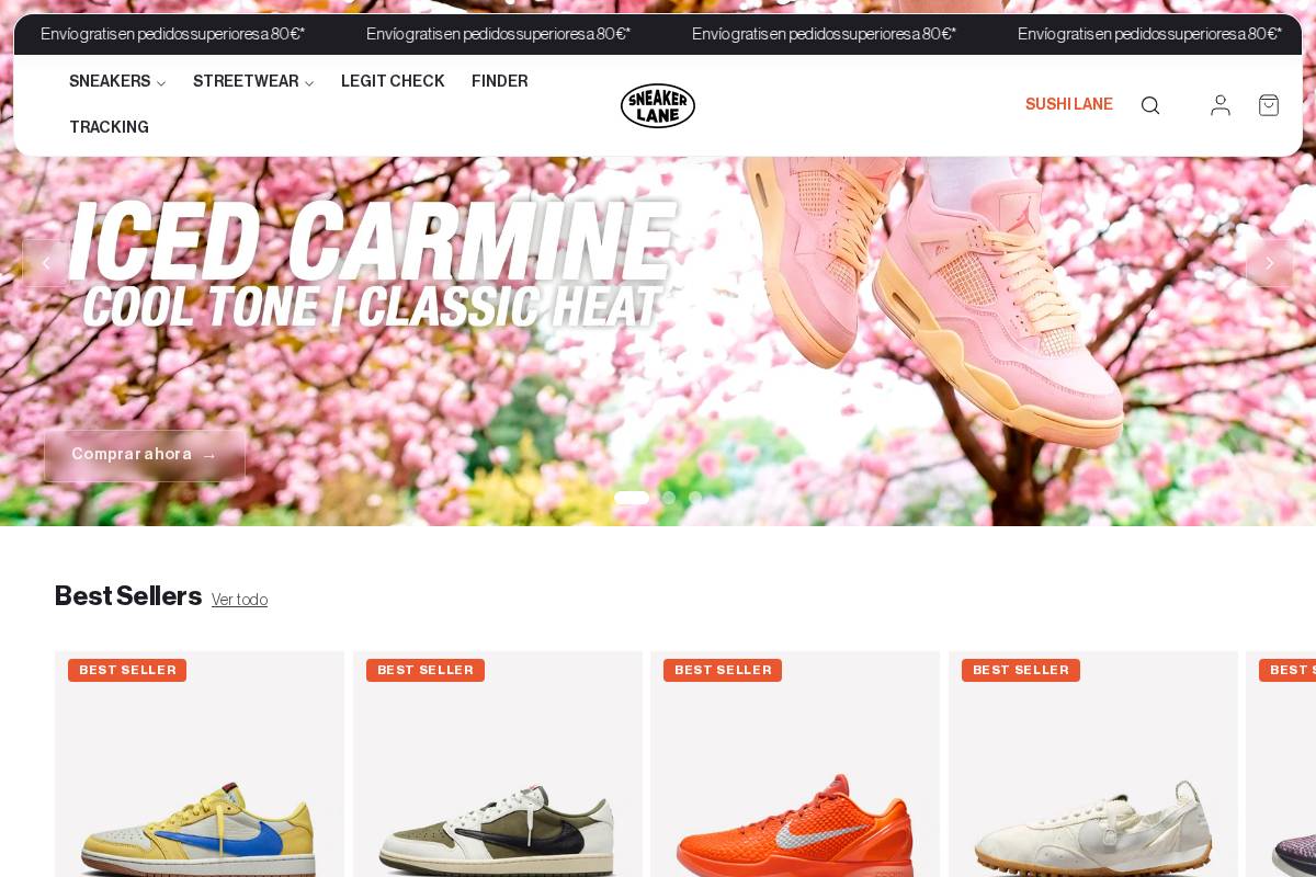 SNEAKER LANE homepage screenshot