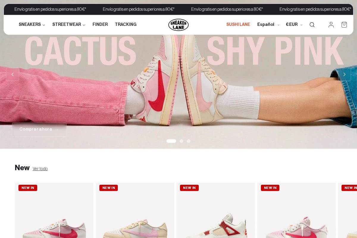 sneakerlanestore.com homepage screenshot
