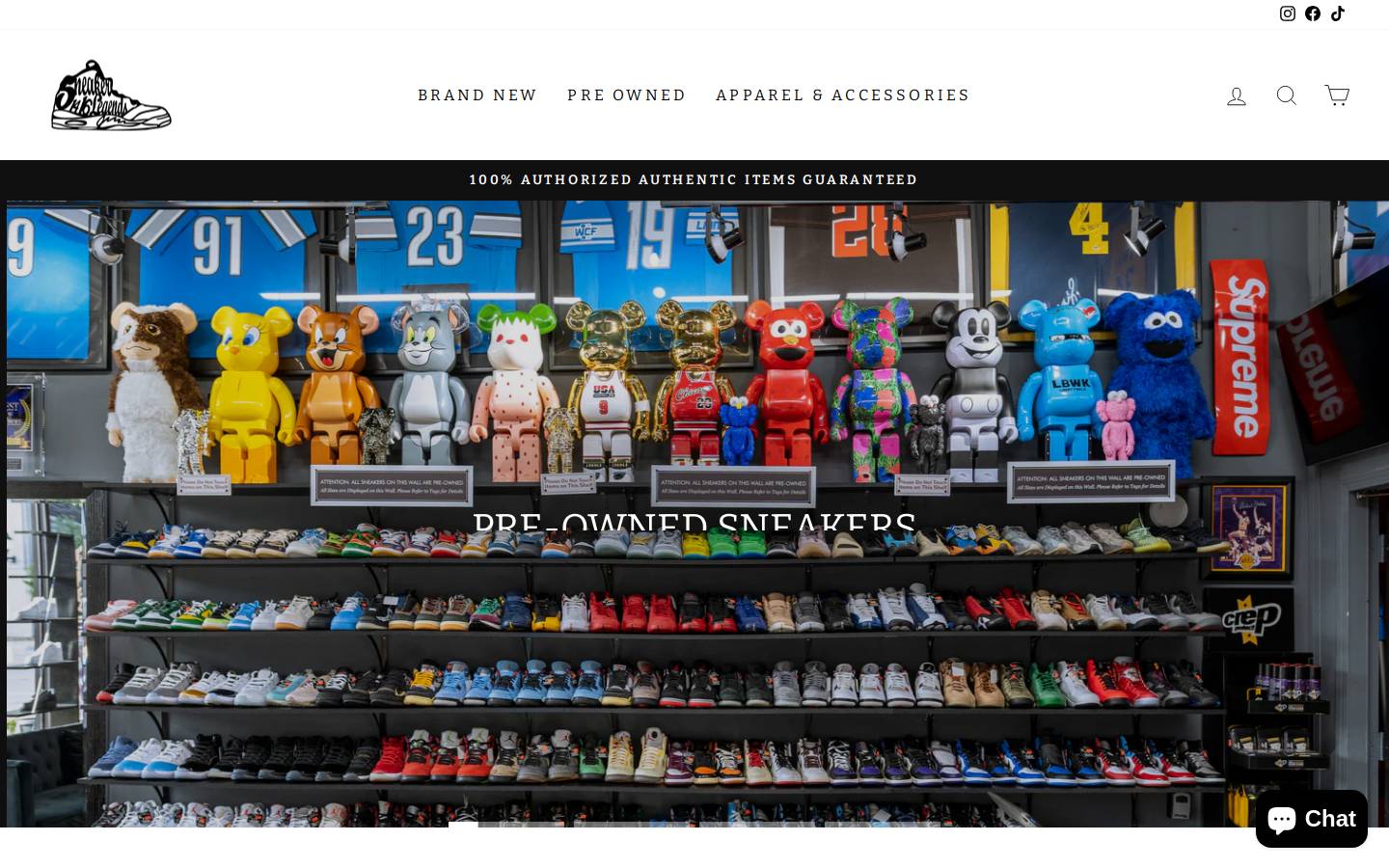 sneakerlegends.com homepage screenshot